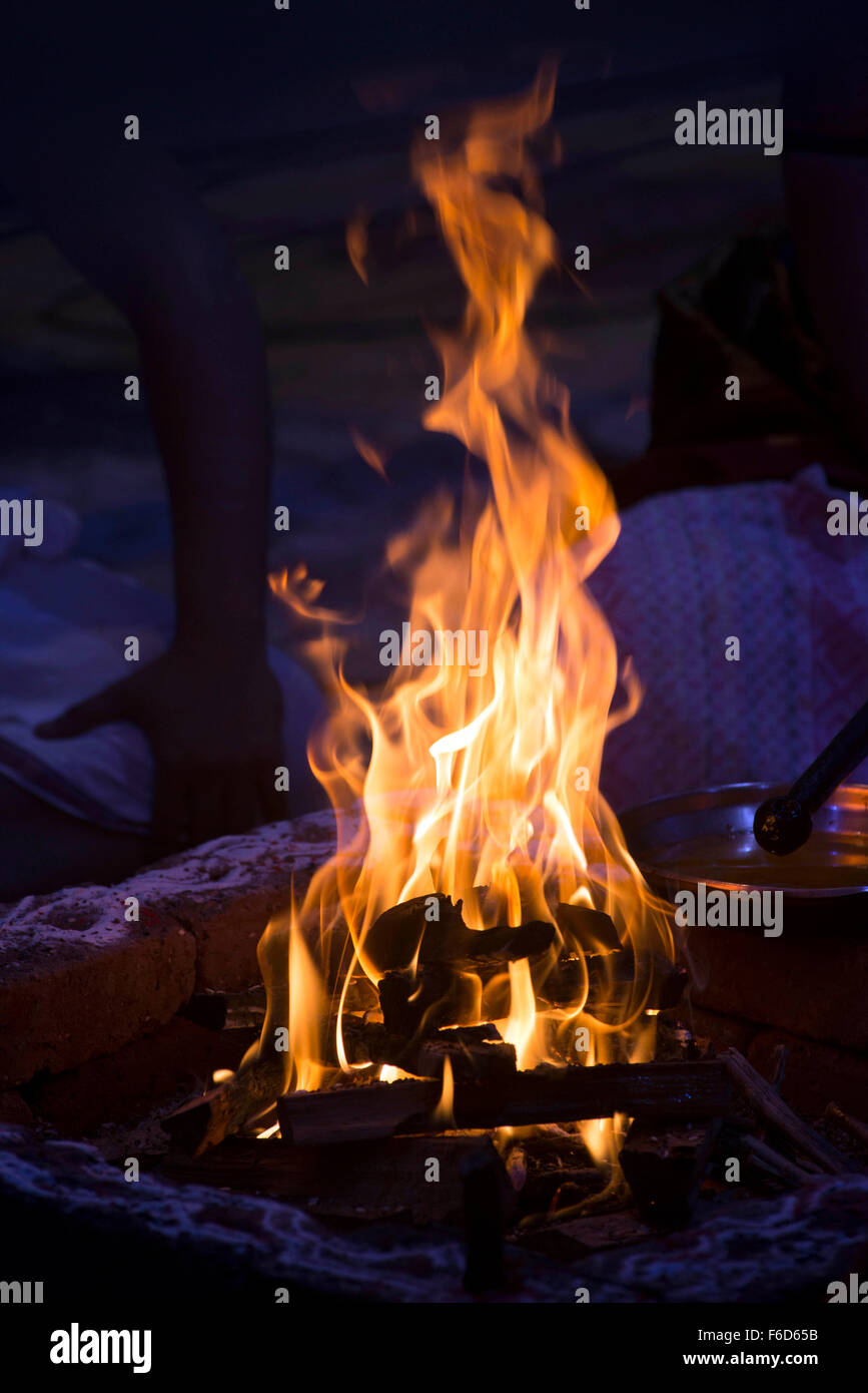 Holy fire ganpati festival, mandai, pune, maharashtra, india, asia Stock Photo