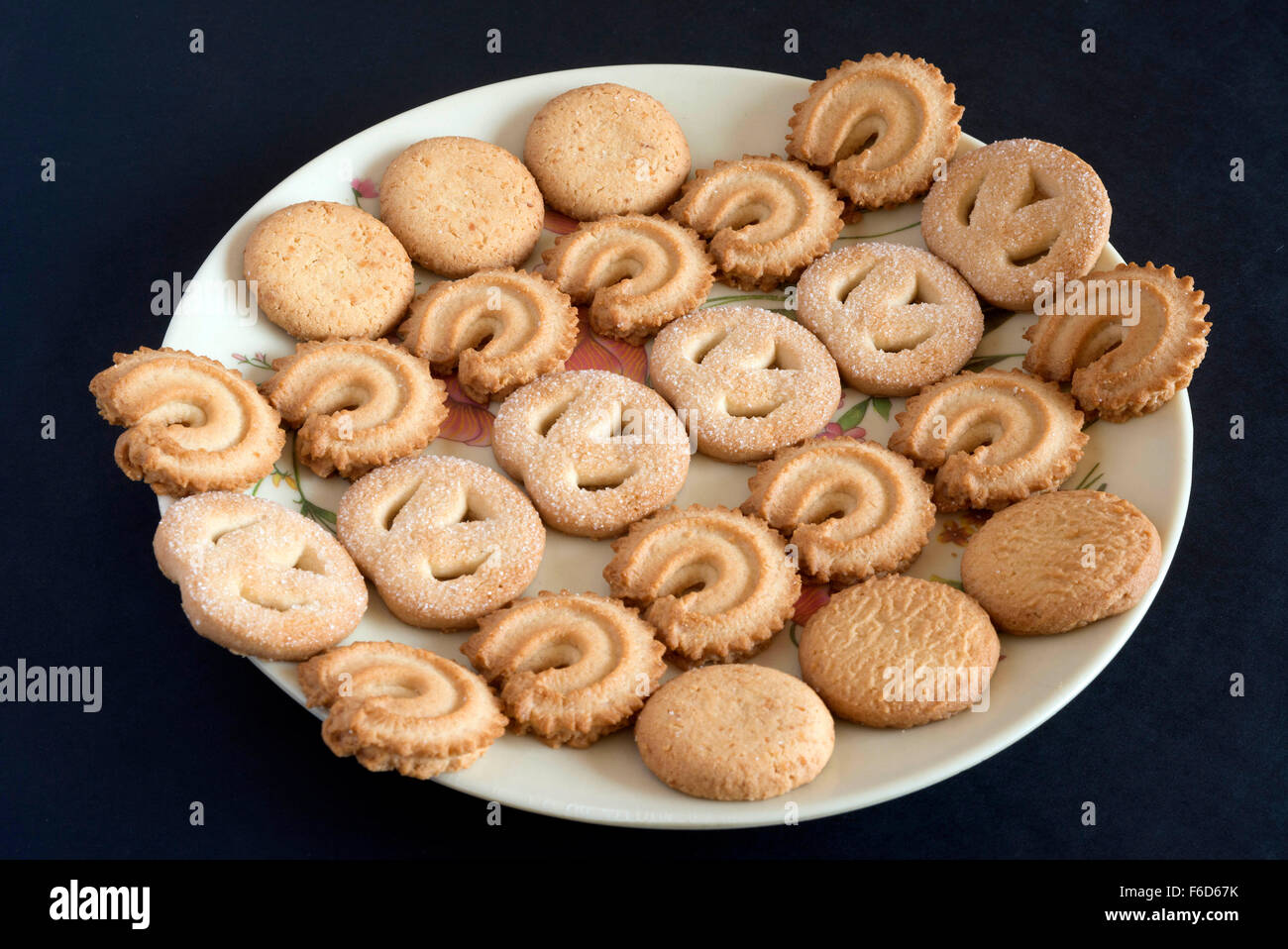 Butter cookies in dish, mumbai, maharashtra, india, asia Stock Photo
