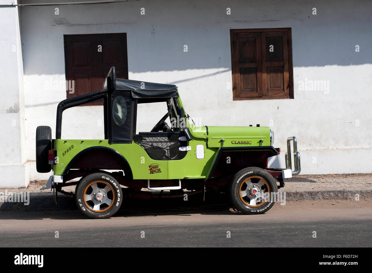 Jeep on road, thiruvananthapuram, kerala, india, asia Stock Photo