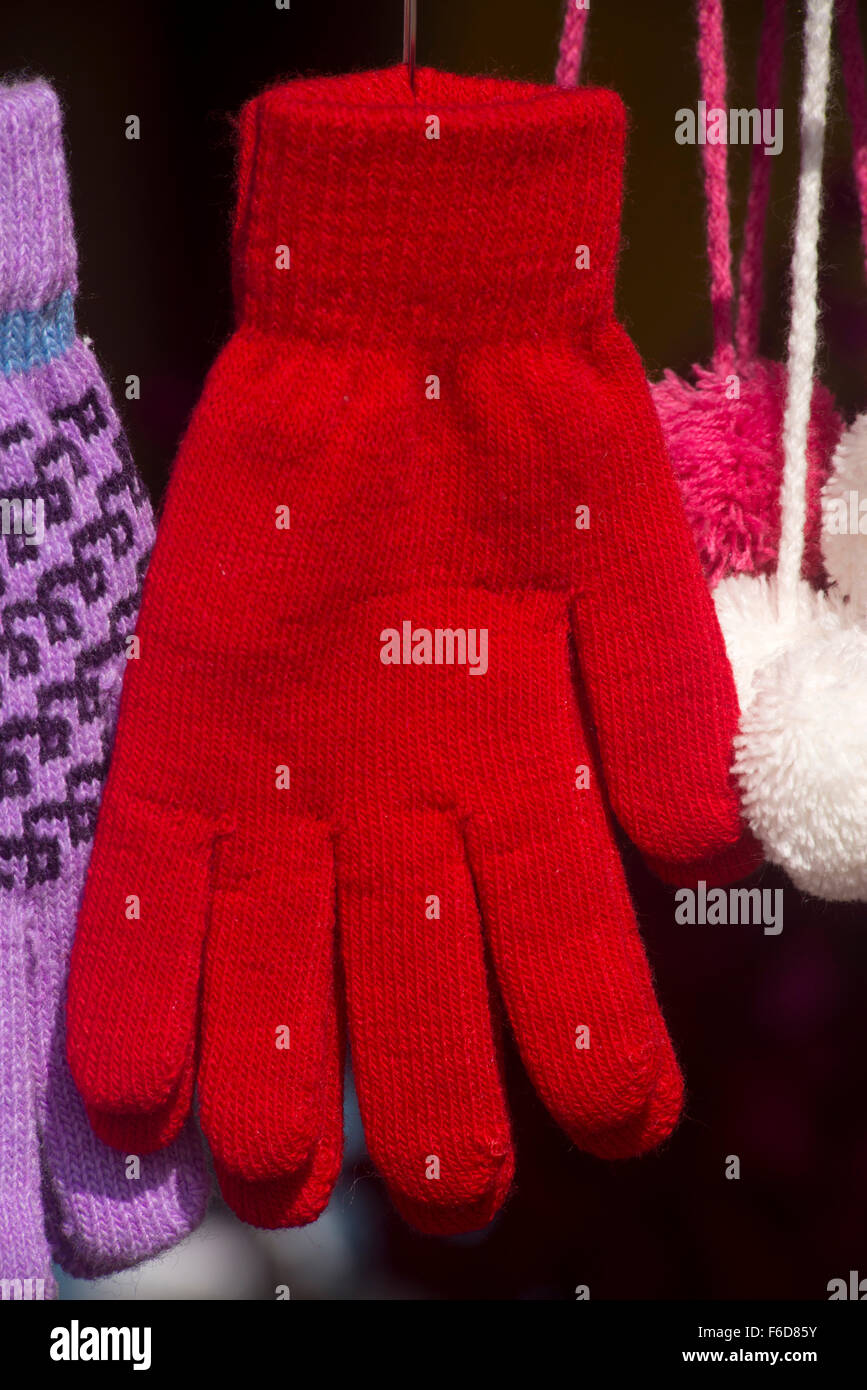 Woollen hand gloves for sale, surajkund mela, faridabad, haryana, india, asia Stock Photo