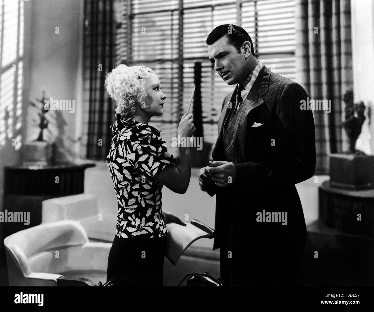 RELEASE DATE: Dec 24, 1936. MOVIE TITLE: More Than a Secretary. STUDIO: Columbia Pictures. PICTURED: GEORGE BRENT as Fred Gilbert. Stock Photo