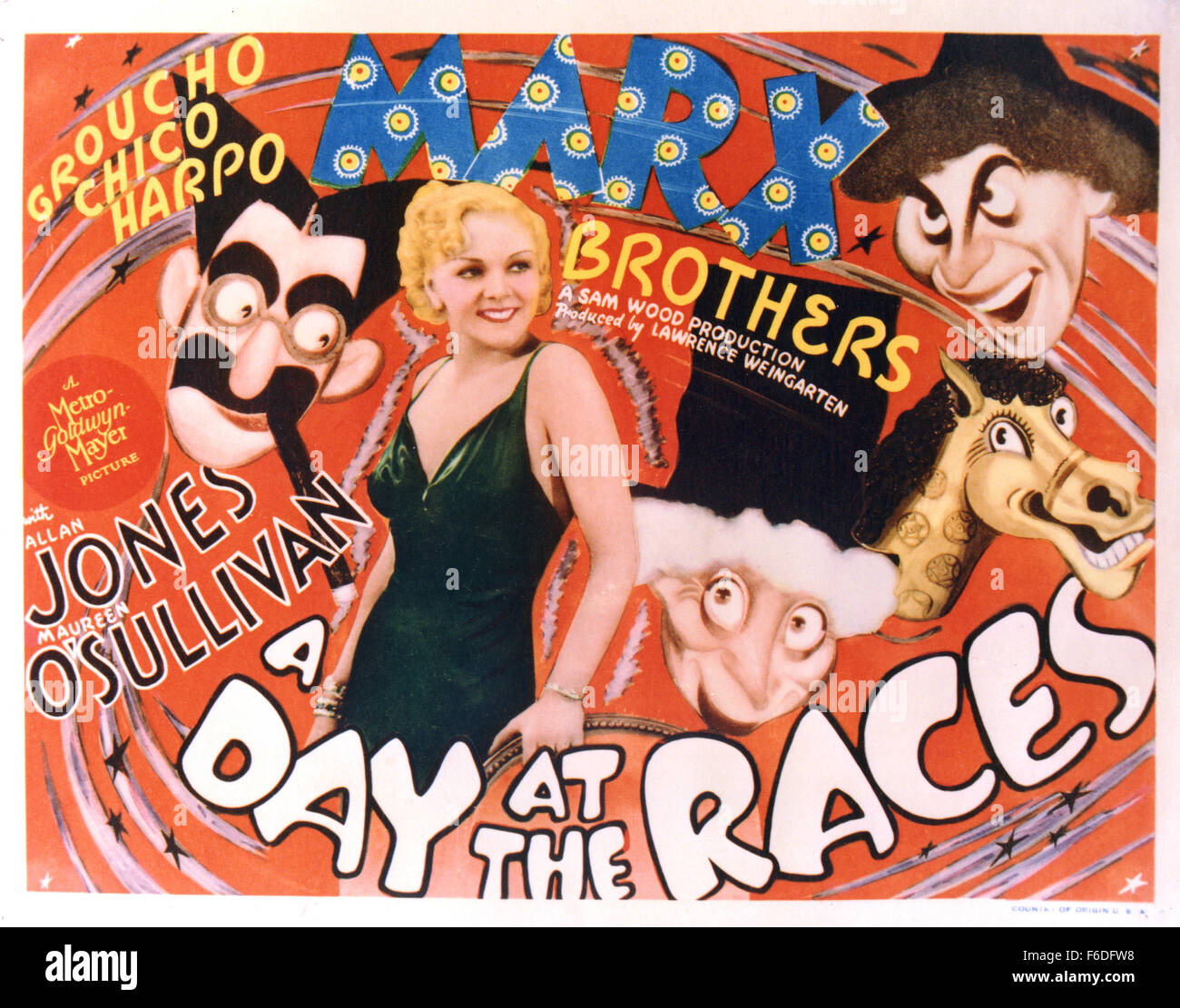 RELEASE DATE: June 11, 1937. MOVIE TITLE: A Day at the Races. STUDIO: Metro-Goldwyn-Mayer (Credit Image: Entertainment Pictures) Stock Photo