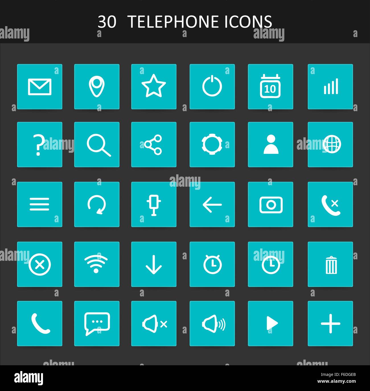 Set Of Flat Design Telephone Buttons And Icons Stock Vector Image & Art