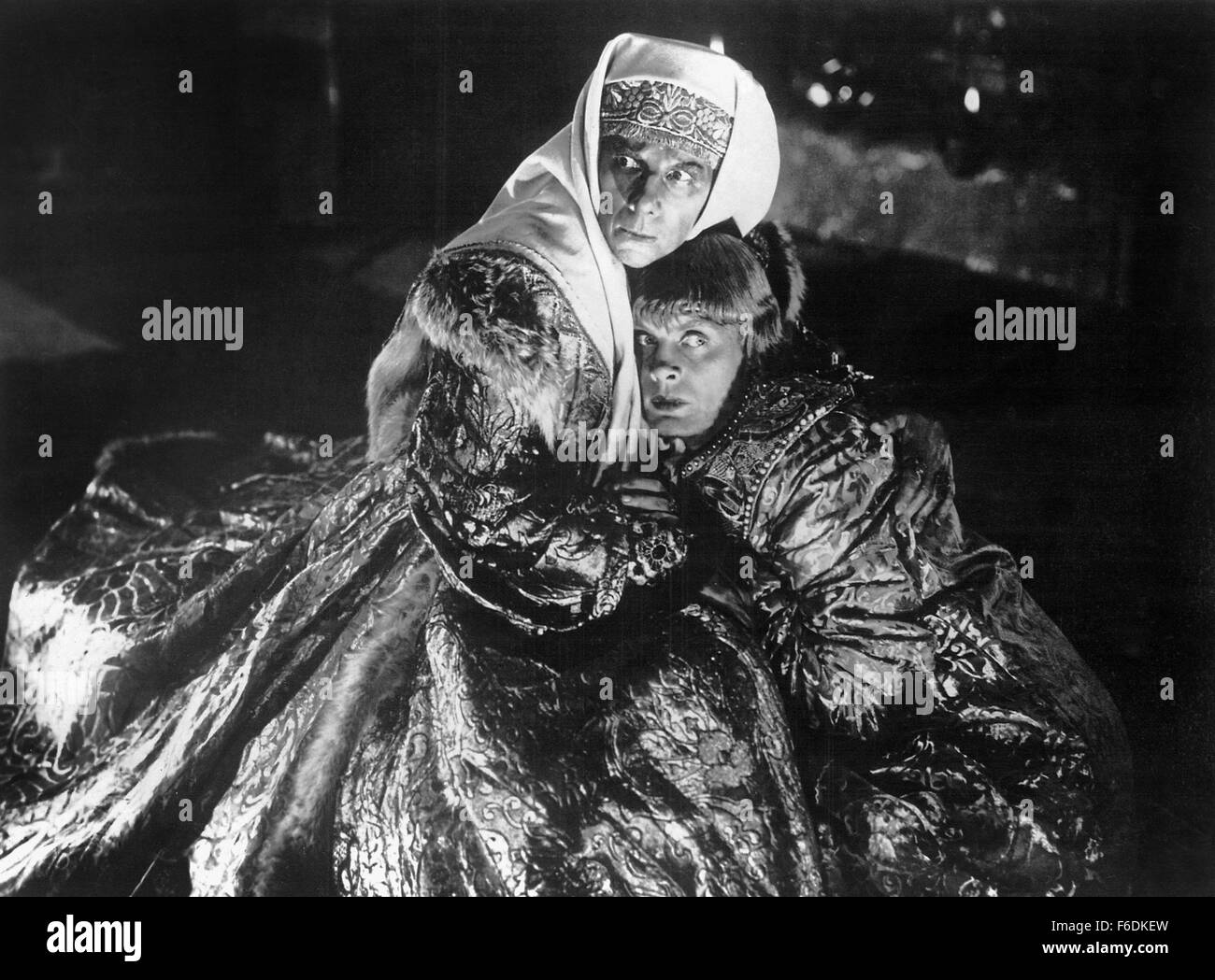 Jan. 1, 1940 - Lyudmila Tselikovskaya and Nikolai Cherkassov on-set of the Film, Ivan the Terrible Part II (aka Ivan Groznyy II), 1945 (Credit Image: c Glasshouse/Entertainment Pictures) Stock Photo