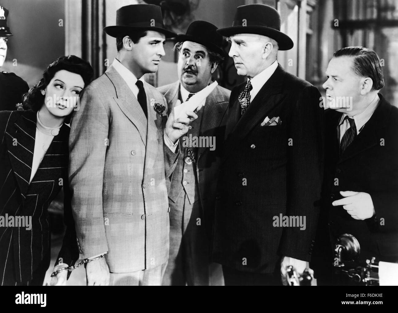 RELEASED: Jan 11, 1940 - Original Film Title: His Girl Friday. PICTURED: CARY GRANT, ROSALIND RUSSELL,  BILLY GILBERT, CLARENCE KOLB, GENE LOCKHART. Stock Photo