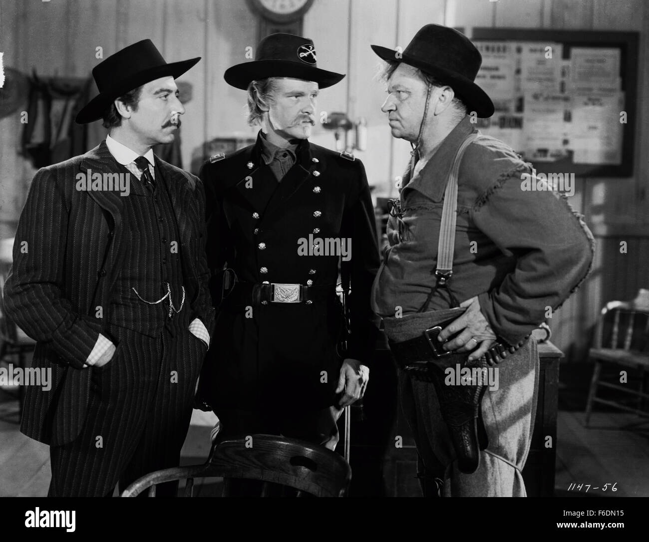 RELEASE DATE: September 13, 1940. MOVIE TITLE: Wyoming. STUDIO: Metro-Goldwyn-Mayer (MGM). PLOT: With the army after him and his partner deserting, Reb decides that a change of scenery would be nice so he heads for Wyoming with Dave. To show his gratitude to Dave, he steals his horse and gun, which causes Dave to be killed by cattle rustlers. While Reb is an outlaw and a teller of tall tales, he still feels responsible for the Kincaid Ranch and helps all the Ranchers battle Buckley, who wants to drive them all out. Even General Custer, with his 2 man cavalry gets involved in chasing Reb. PICTU Stock Photo