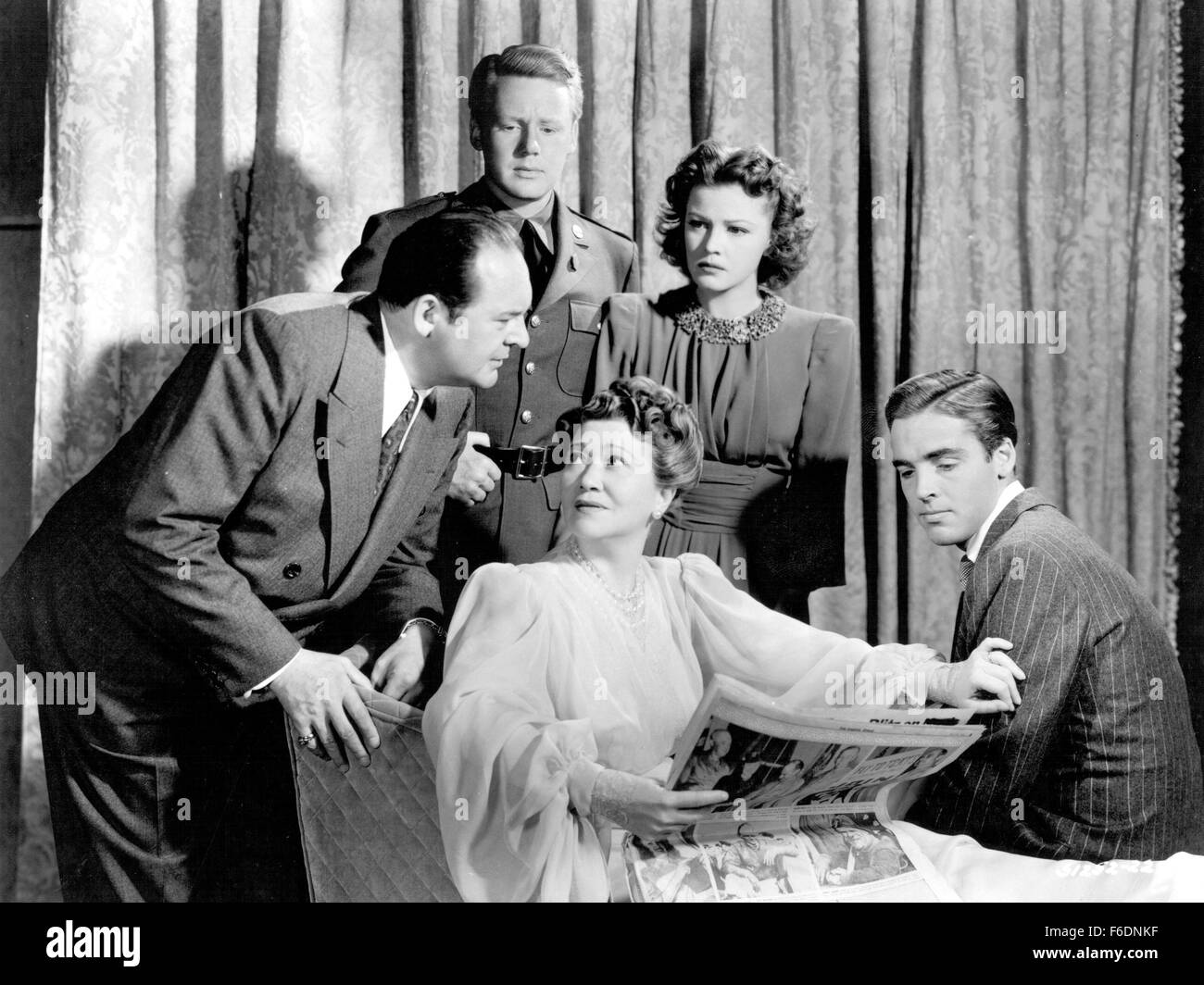 RELEASE DATE: August 7, 1942. MOVIE TITLE: The War Against Mrs. Hadley. STUDIO: Metro-Goldwyn-Mayer (MGM). PLOT: . PICTURED: FAY BAINTER as Stella Hadley, JEAN ROGERS as Patricia Hadley and VAN JOHNSON as Michael Fitzpatrick. Stock Photo