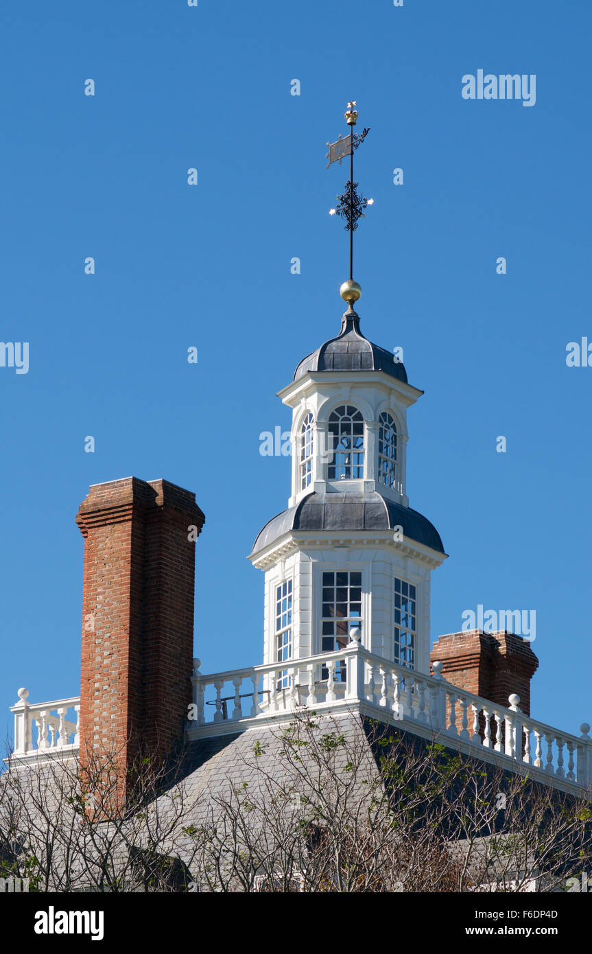 The weather vane and cupola above the Governor's Palace Colonial