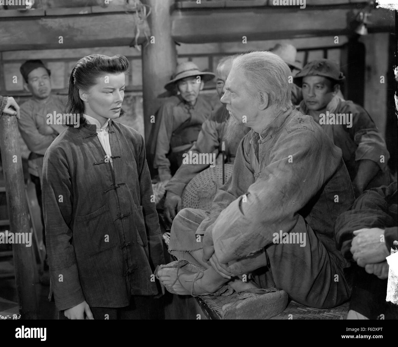 RELEASE DATE: July 20, 1944. MOVIE TITLE: Dragon Seed. STUDIO: Metro-Goldwyn-Mayer (MGM). PLOT: Ling Tang and his family live on his prosperous farm in rural Southern China and have not yet felt the impact of the Japanese invasion in the North. Tang's two oldest sons, Lao Ta Tan and Lao Er Tan are married and hard working while youngest son Lao San Tan remains a free spirit. Er's wife Jade is also willfully unconventional and desires to exercises her literacy skills by reading books, a most unfeminine practice in 1930's China. Tang's only daughter is married to Wu Lien, a city merchant who pro Stock Photo