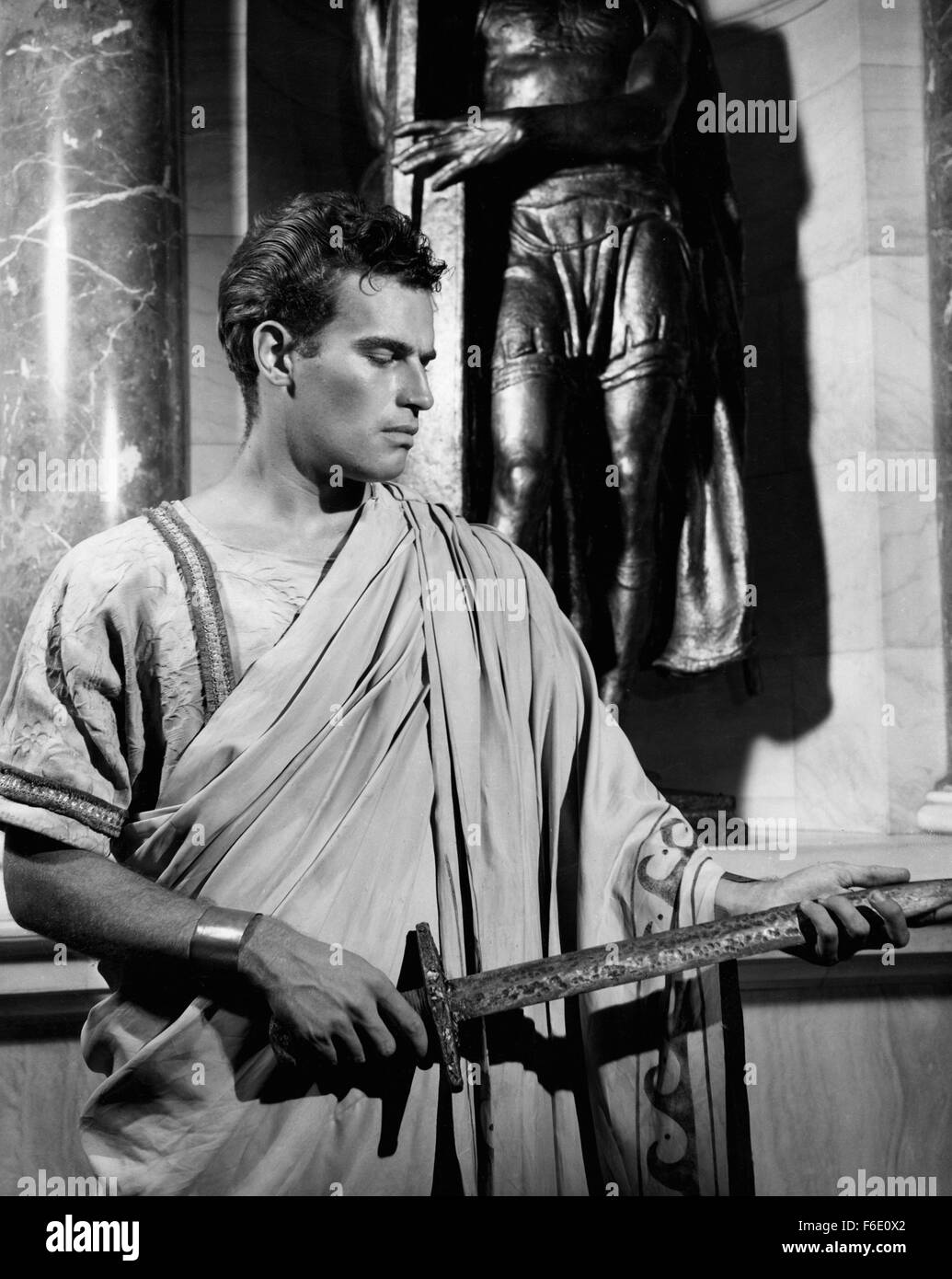 Jan. 1, 1950 - Charlton Heston on-set of the Film,  Julius Caesar, 1950 (Credit Image: c Glasshouse/Entertainment Pictures) Stock Photo