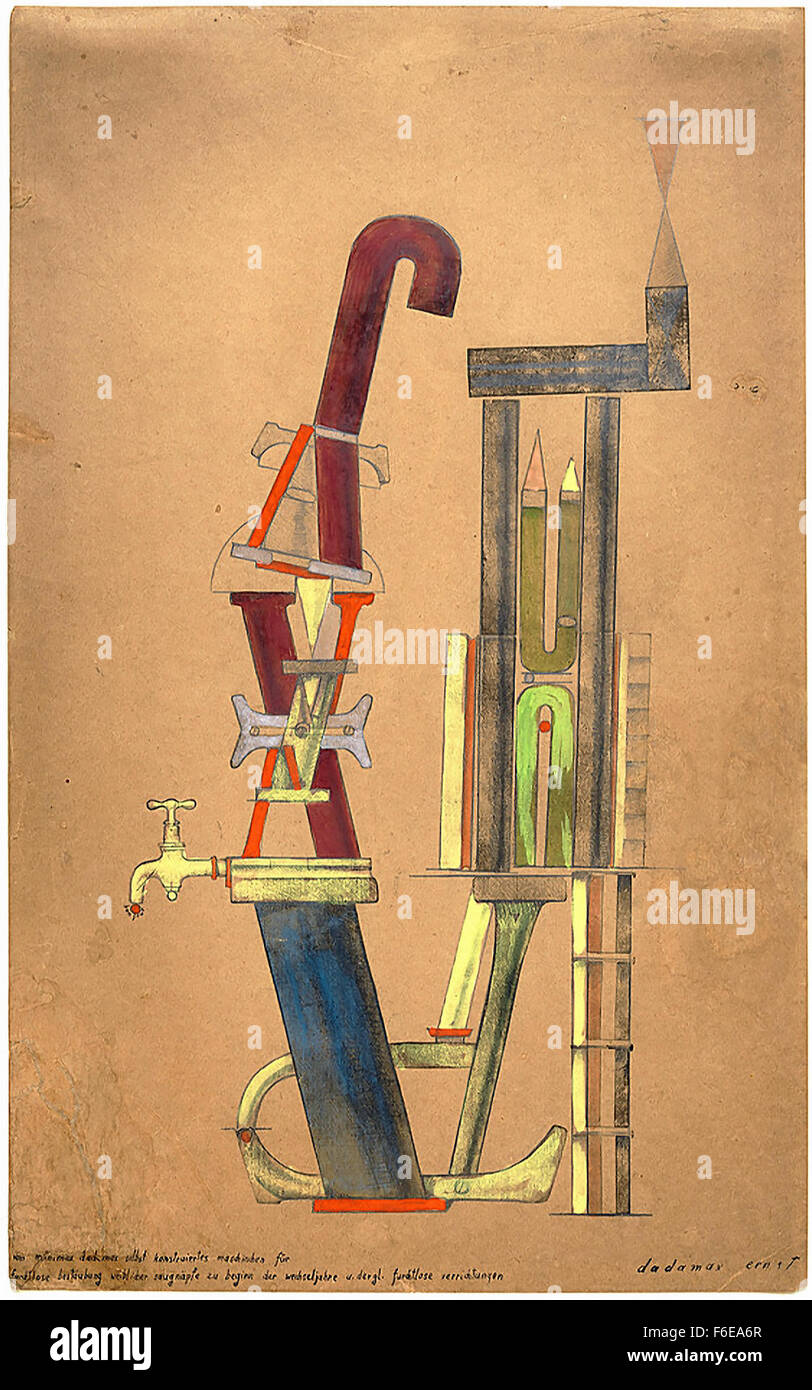 Max Ernst - Little Machine Constructed by Minimax Dadamax in Person Stock Photo