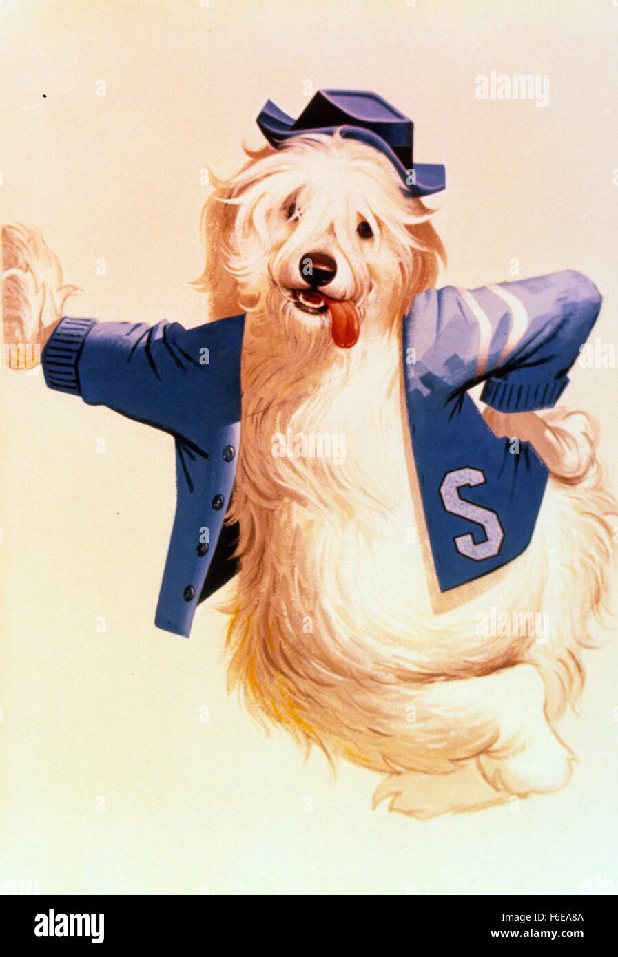 RELEASE DATE: March 19, 1959. MOVIE TITLE: The Shaggy Dog. STUDIO: Walt Disney Productions. PLOT: Through an ancient spell, a boy changes into a sheepdog and back again. It seems to happen at inopportune times and the spell can only be broken by an act of bravery. PICTURED: . Stock Photo