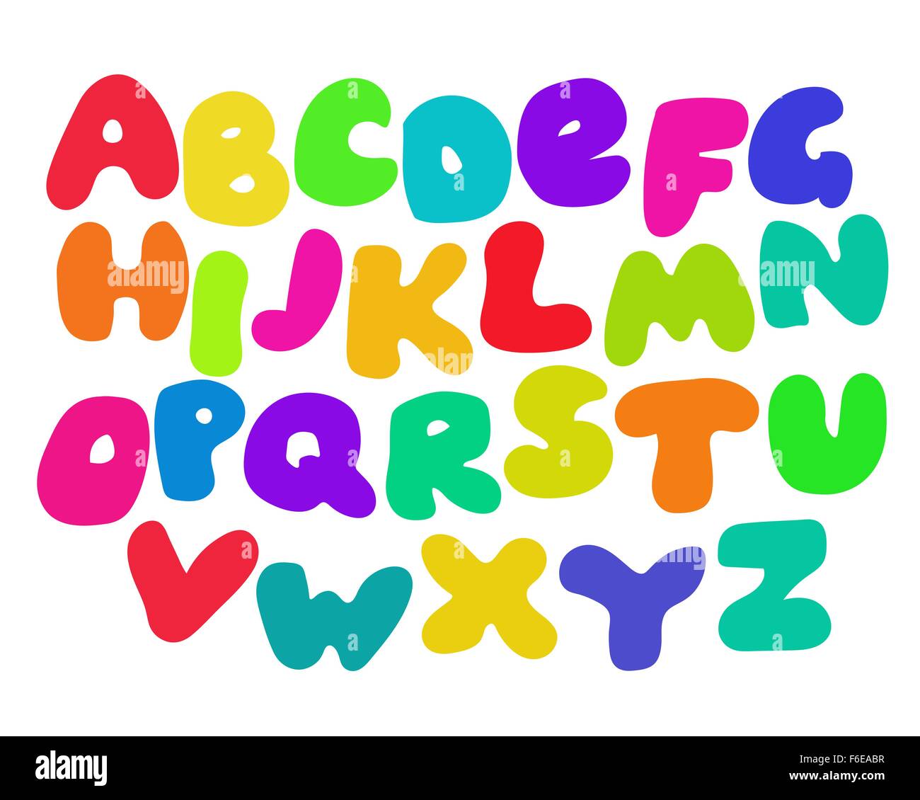 Funny Colorful Alphabet Stock Vector