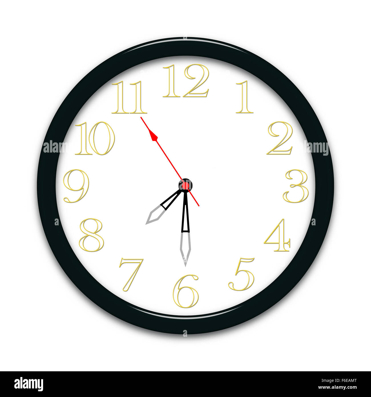 Round wall clock on a white background Stock Photo - Alamy