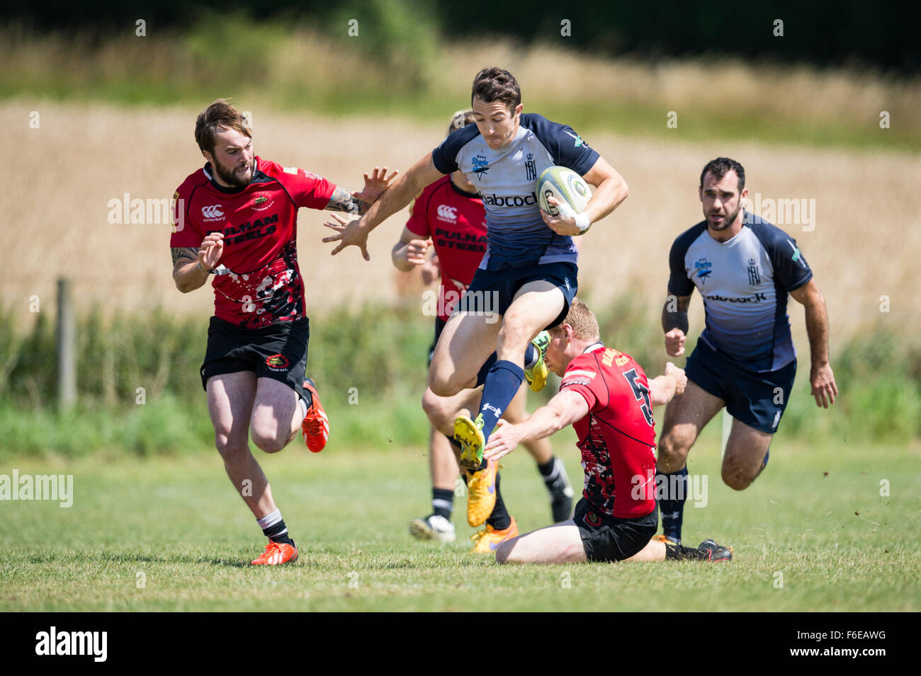 Royal Navy Sharks rugby player on the rampage. Stock Photo