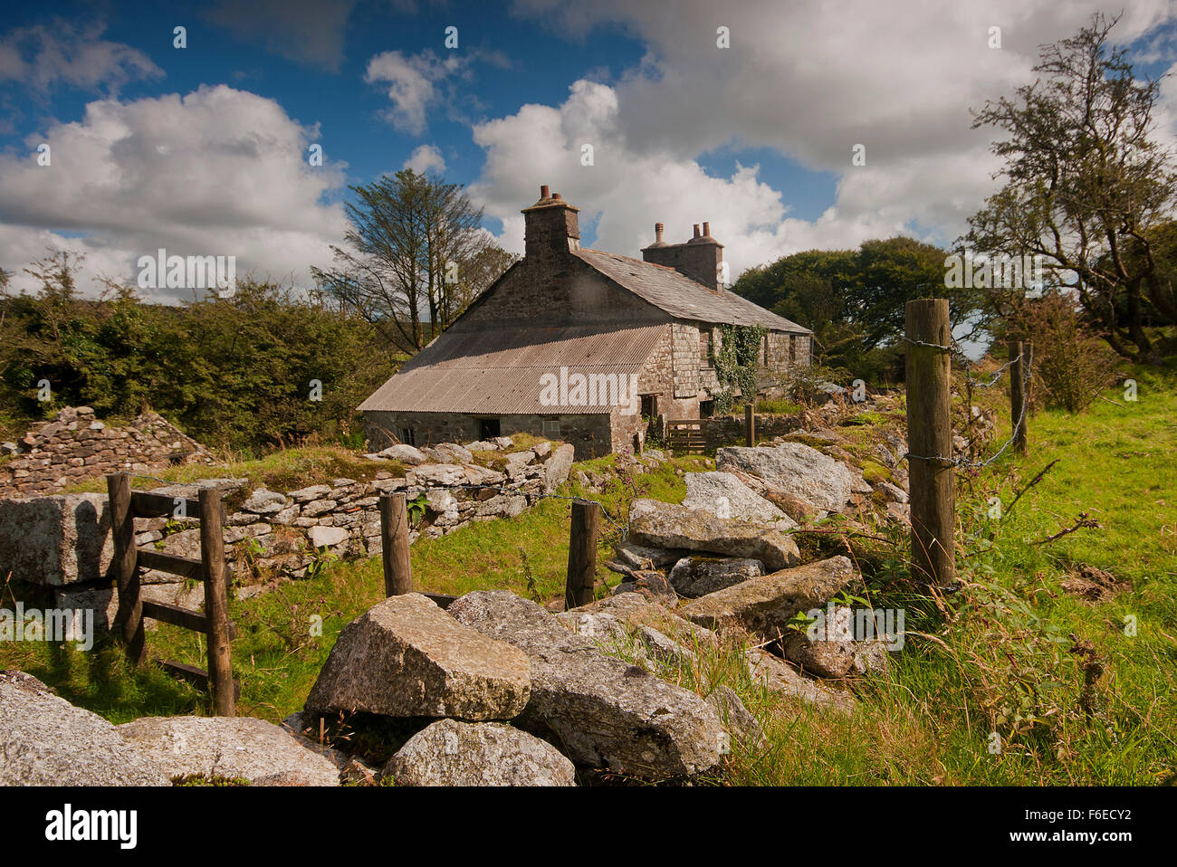 Detatched farm cottage in rural setting near village of minions Stock Photo