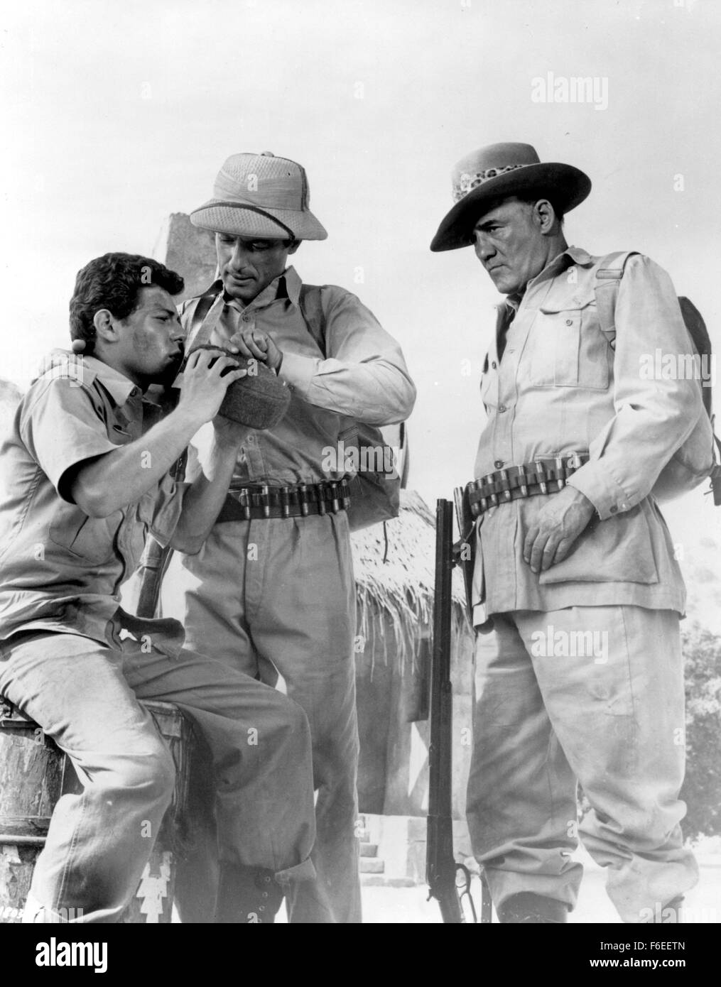 RELEASE DATE: May 15, 1963. MOVIE TITLE: Drums of Africa. STUDIO: Metro-Goldwyn-Mayer (MGM). PLOT: . PICTURED: FRANKIE AVALON as Brian Ferrers and LLOYD BOCHNER as David Moore. Stock Photo