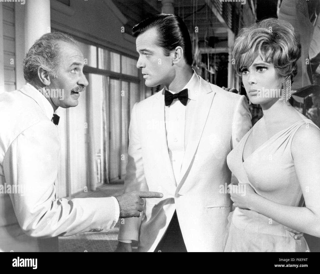 RELEASE DATE: June 3, 1964. MOVIE TITLE: Honeymoon Hotel. STUDIO: Metro-Goldwyn-Mayer (MGM). PLOT: . PICTURED: NANCY KWAN as Lynn Hope and ROBERT GOULET as Ross Kingsley. Stock Photo