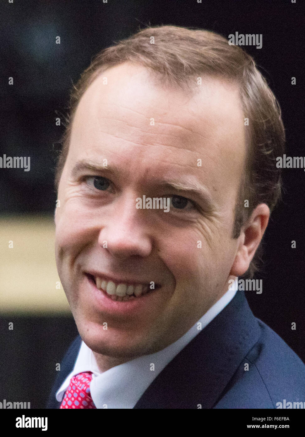 Downing Street, London, November 17th 2015. Minister for the Cabinet Office Matt Hancock arrives at Downing Street for the weekly cabinet meeting. Credit:  Paul Davey/Alamy Live News Stock Photo