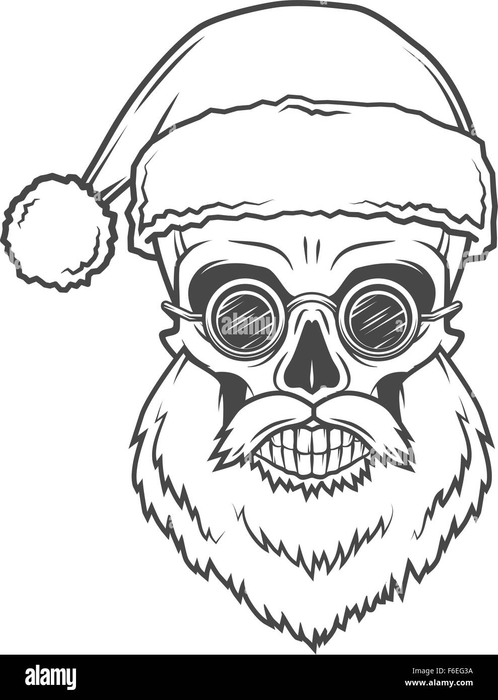 Skull Santa  SVG Eps Christmas Skull Santa Vector Images  silhouette Clip Art SVG Files For Cricut Png Stencil ClipArt Bearded skull