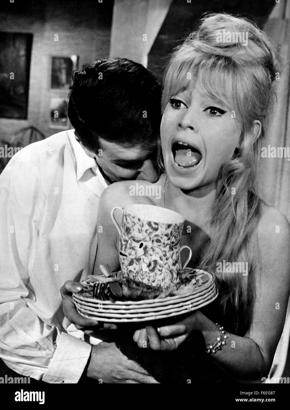 Apr. 4, 1962 - Paris, France - The last scenes of the Parisian movie 'The rest of the warrior' based on the novel of Christiane Rochefort was stared by the famous French actress BRIGITTE BARDOT. The picture shows Brigitte in a scene of the movie. (Credit Image: c KEYSTONE Pictures USA) Stock Photo