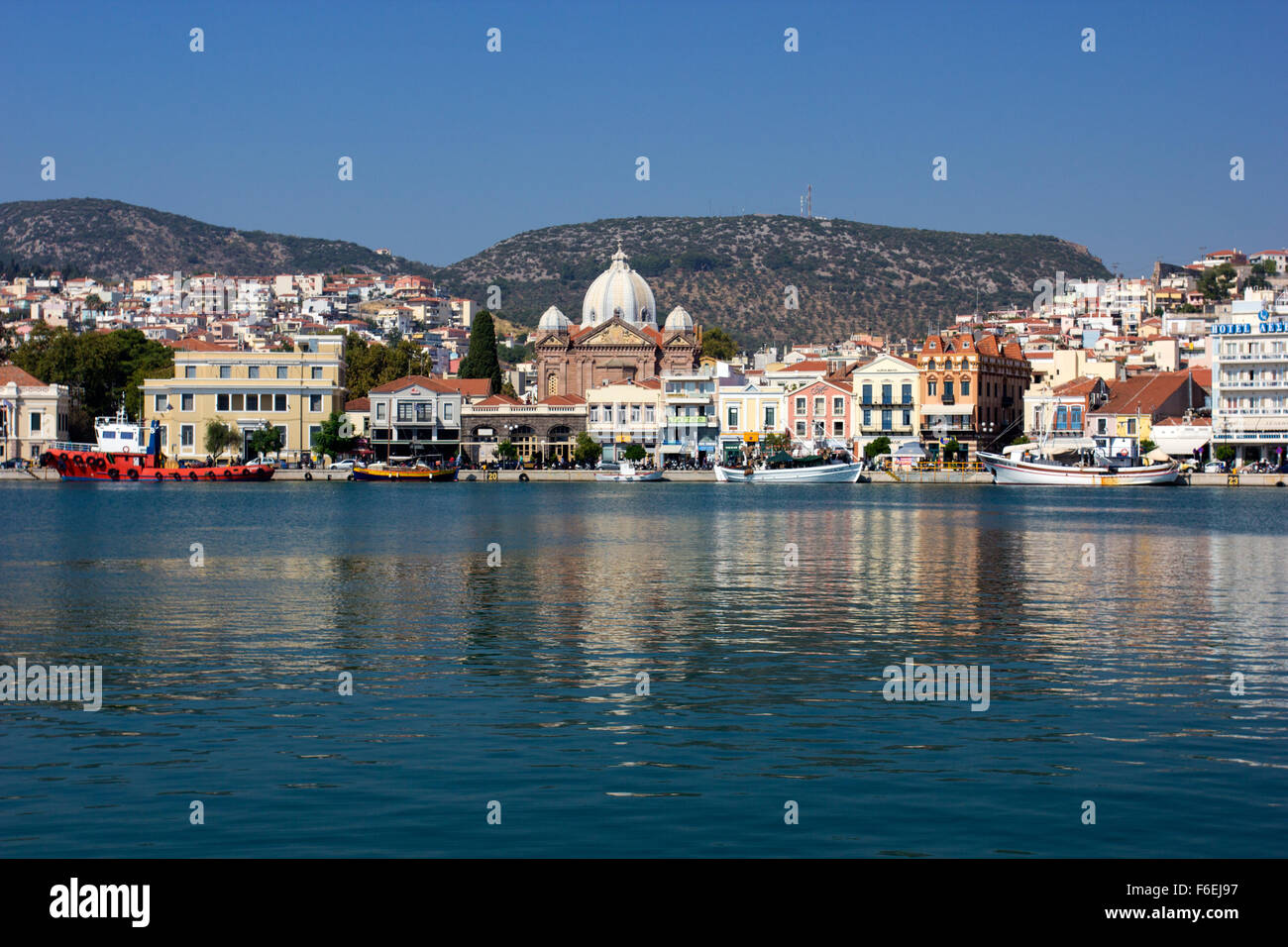 Lesbos harbour Stock Photo
