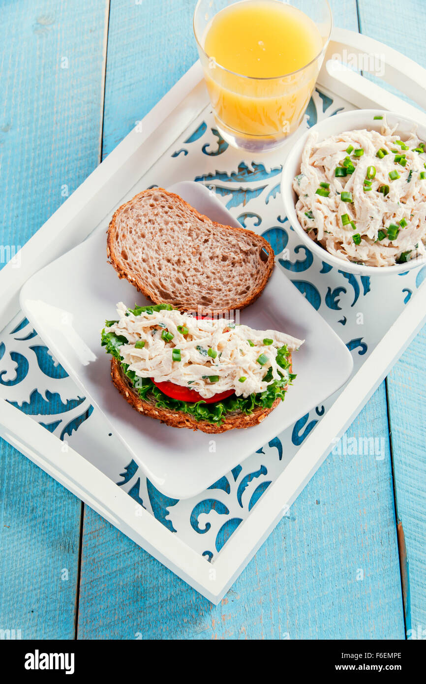 chicken salad sandwich tomato Stock Photo Alamy