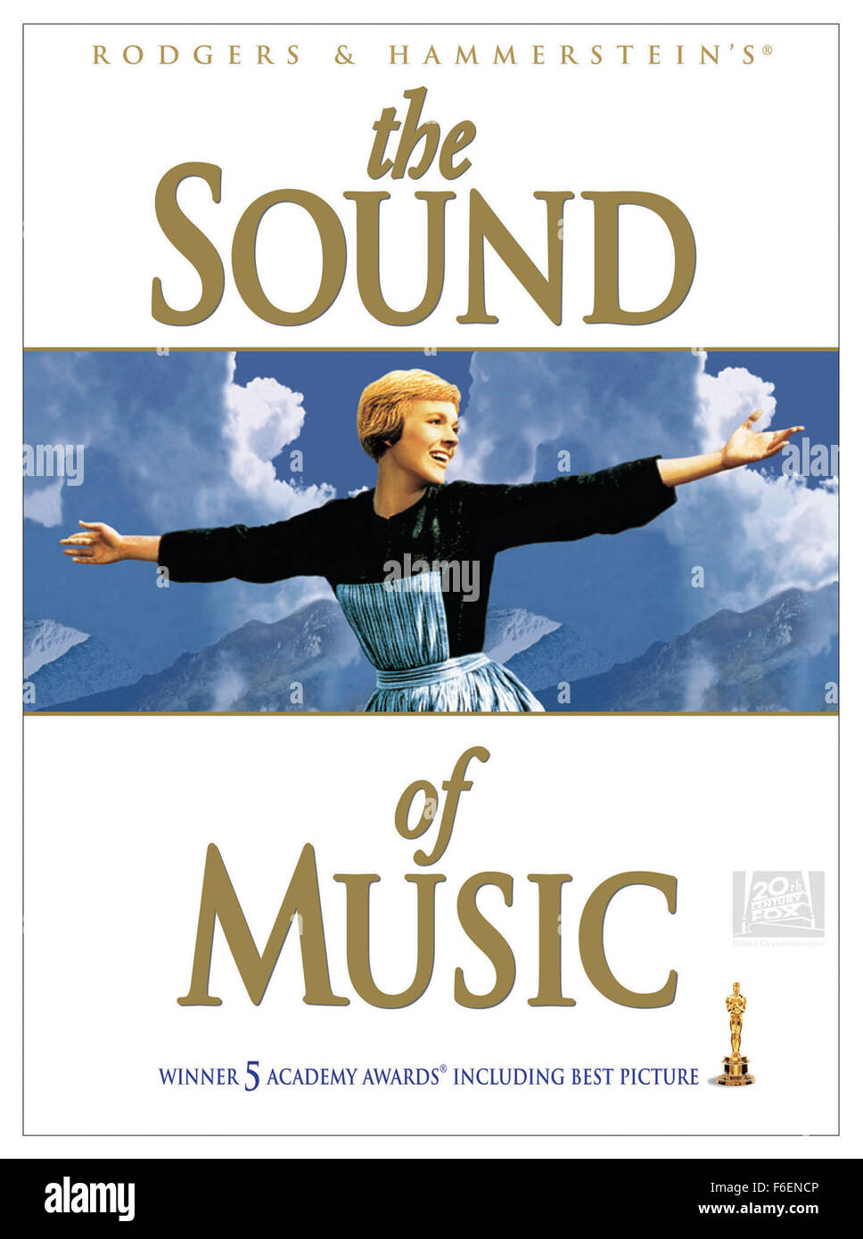 Film Title:  THE SOUND OF MUSIC.  DIRECTOR:  Robert Wise.  STUDIO:  20TH Century Fox.  PLOT:  Based on Baroness Maria von Trapp's 1949 autobiography,  the story follows a spirited young nun, Maria (Julie Andrews), who is sent to care for the seven unruly children of a militaristic, widowed Naval Captain (Christopher Plummer). She ultimately wins the hearts of the children - and the captain - but their lives are threatened by the encroachment of the Nazis on their beloved Austrian homeland.  Winner of 5 Academy Awards including:  Best Picture, Best Director (Wise), Music.  PICTURED:  VHS TAPE B Stock Photo
