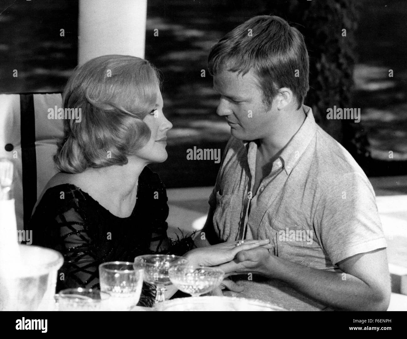 Aug 11, 1968; Rome, Italy; Blonde American screen star CAROLL BAKER and Swedish actor LOU CASTEL are at Cinecitta to turn in the film 'A Mad Wish to Love' directed by Umberto Lenzi. The film will be one of the most suspense films ofthese last years. (Credit Image: c KEYSTONE Pictures USA) Stock Photo
