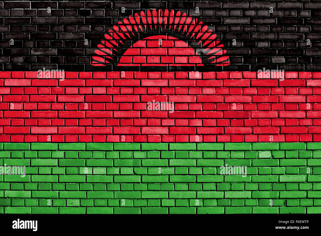 flag of Malawi painted on brick wall Stock Photo - Alamy