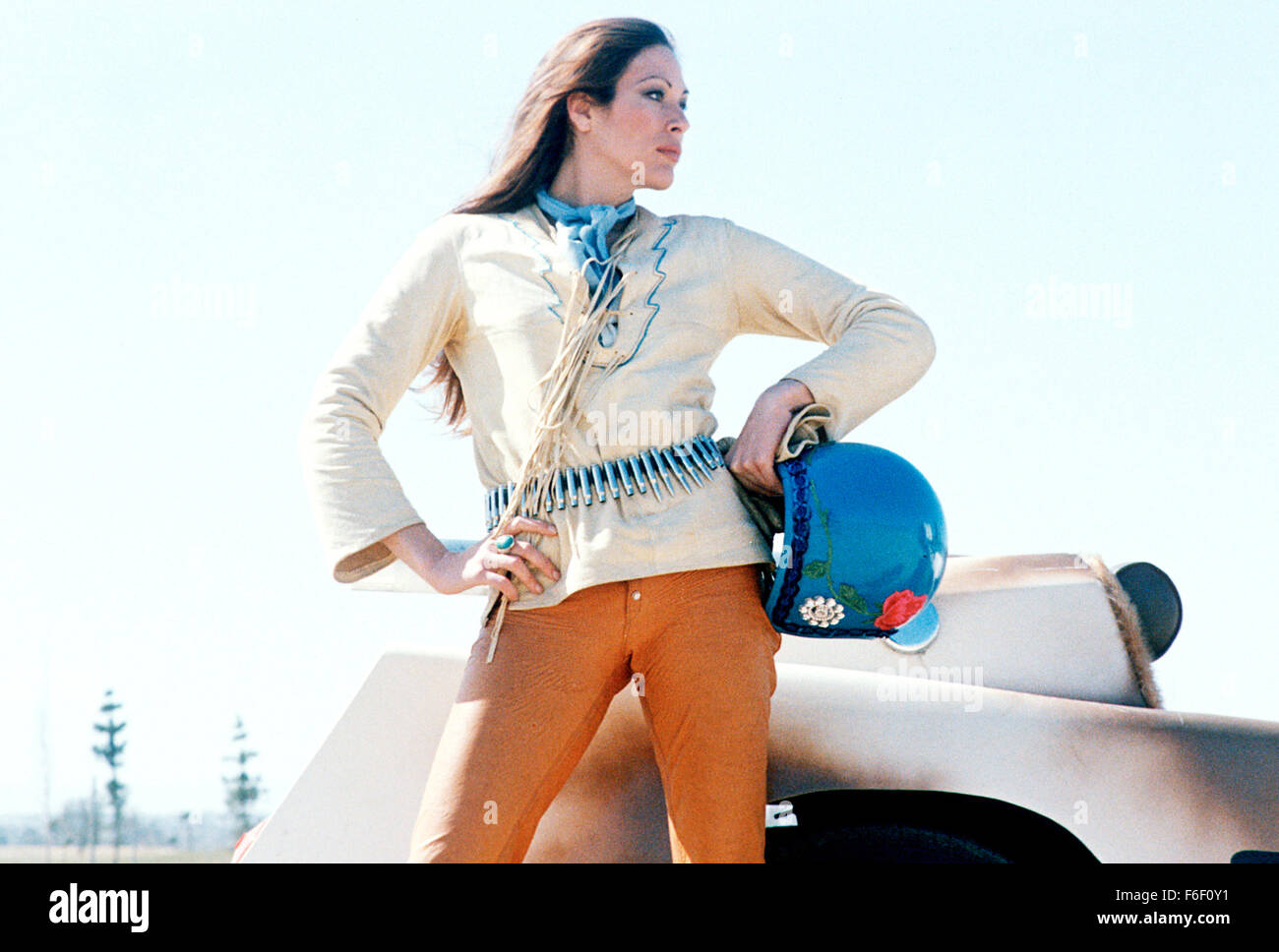 Apr 01, 1975; Los Angeles, CA, USA; MARY WORONOV as Calamity Jane in the action, sport, sci-fi film 'Death Race 2000' directed by Paul Bartel. Stock Photo