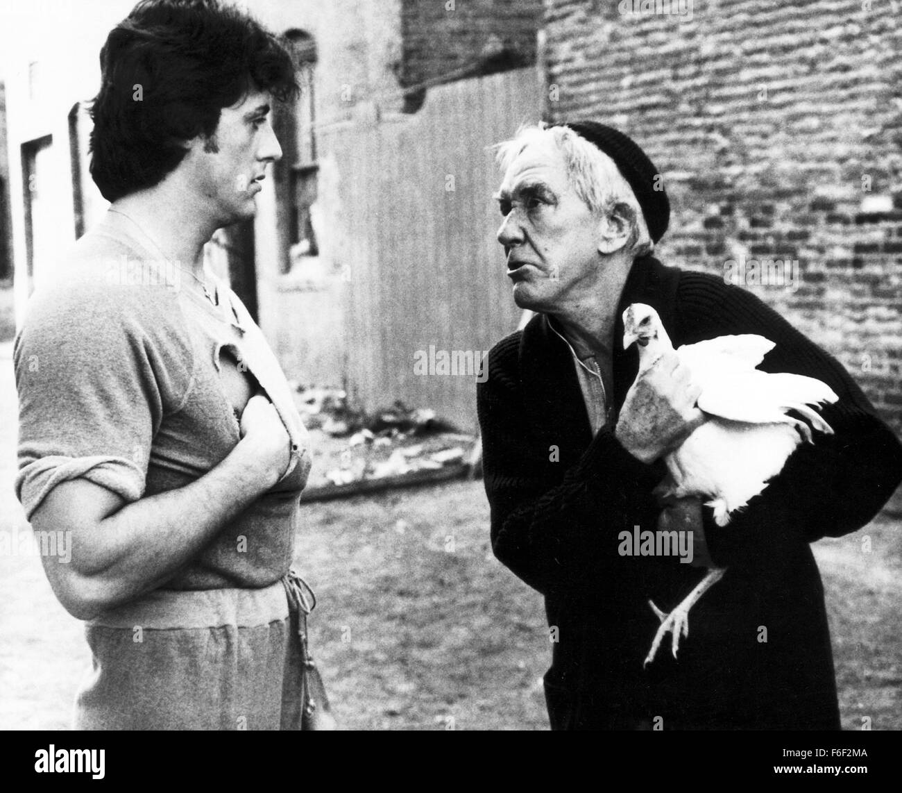 Jun 15, 1979; Philadelphia, PA, USA; SYLVESTER STALLONE (left) as Rocky Balboa and BURGESS MEREDITH as Mickey Goldmill in the action, sport, drama 'Rocky II' directed by Sylvester Stallone. Stock Photo