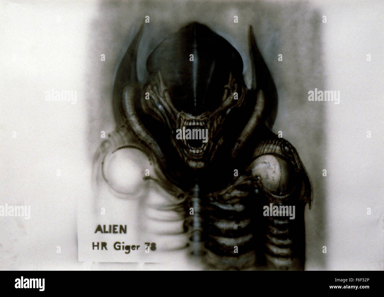 Aug 06, 1979; London, UK; Original artwork done by H.R. Giger for the sci-fi thriller 'Alien: The Directors Cut' directed by Ridley Scott. Stock Photo