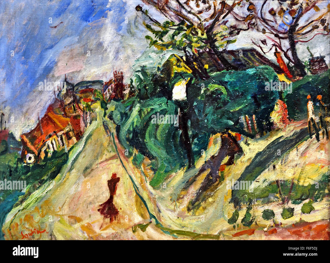 Paysage avec personnage - Landscape with figure 1918 Stock Photo