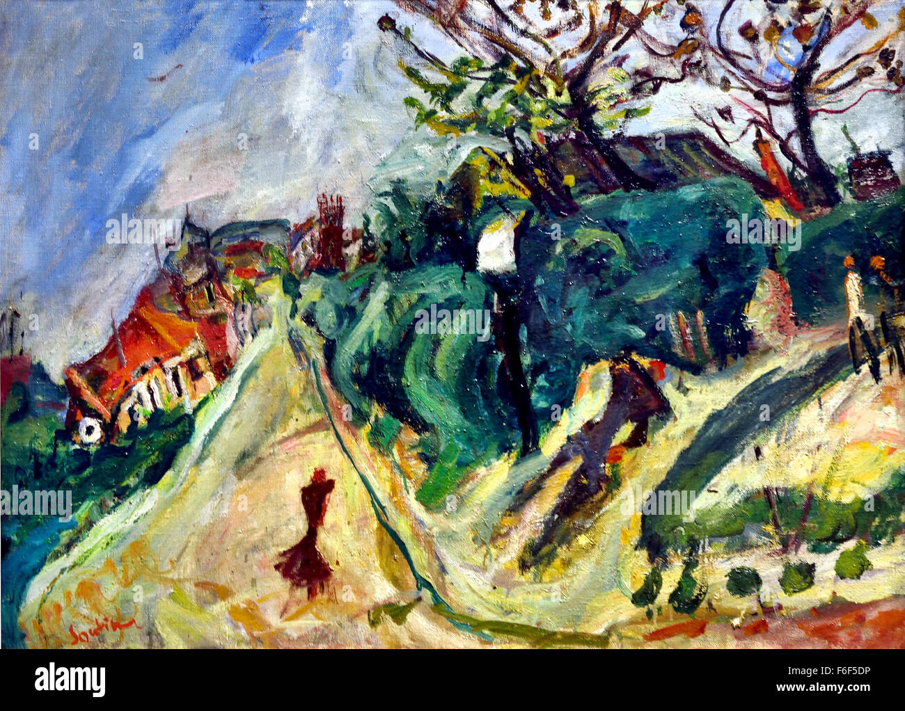 Paysage avec personnage - Landscape with figure 1918 Chaim Soutine 1893-1943  French France born Lithuania Stock Photo