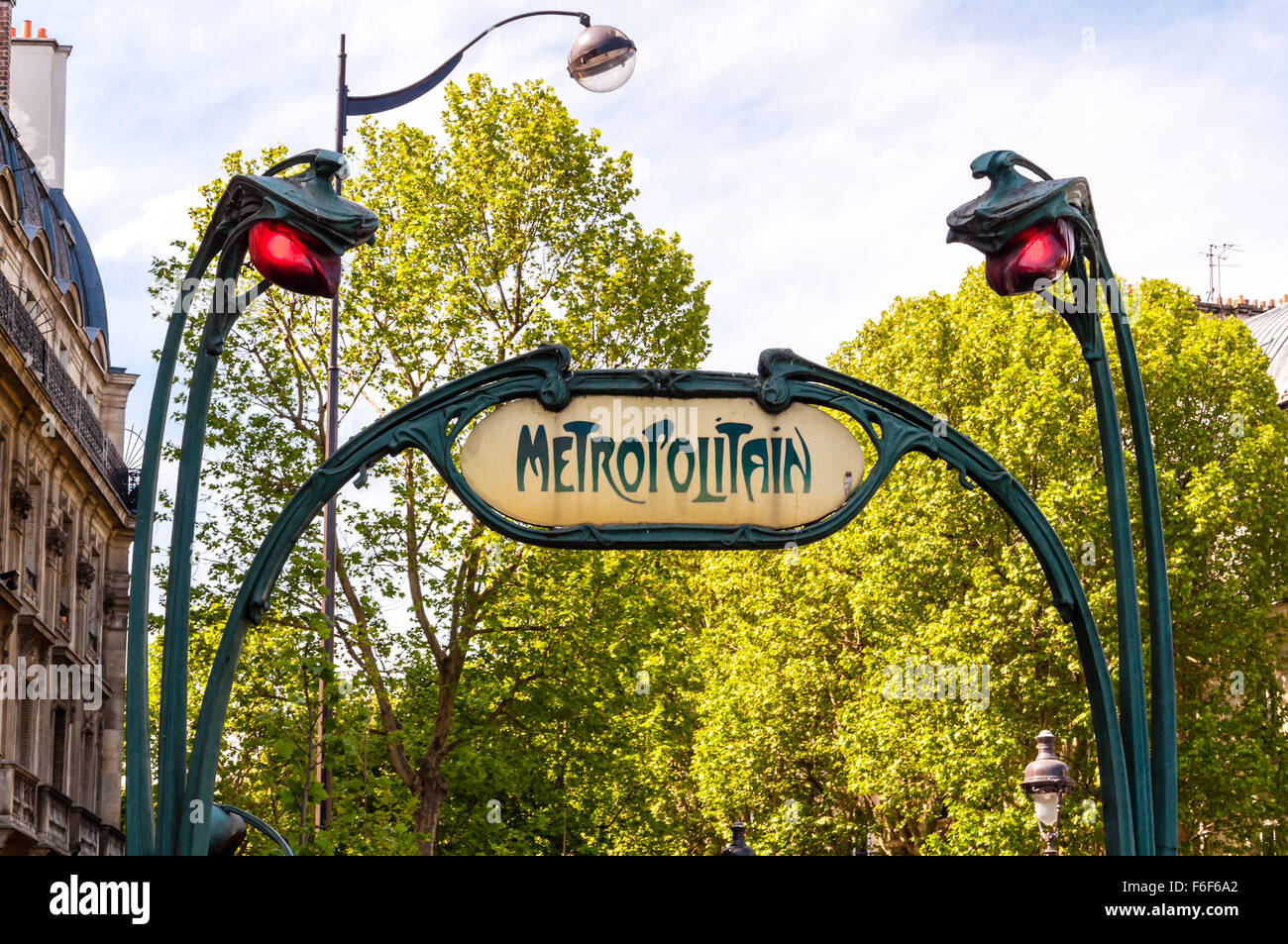 art deco metro sign in paris Stock Photo