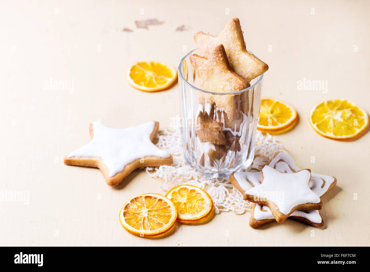 Christmas cookies in glass Stock Photo Alamy