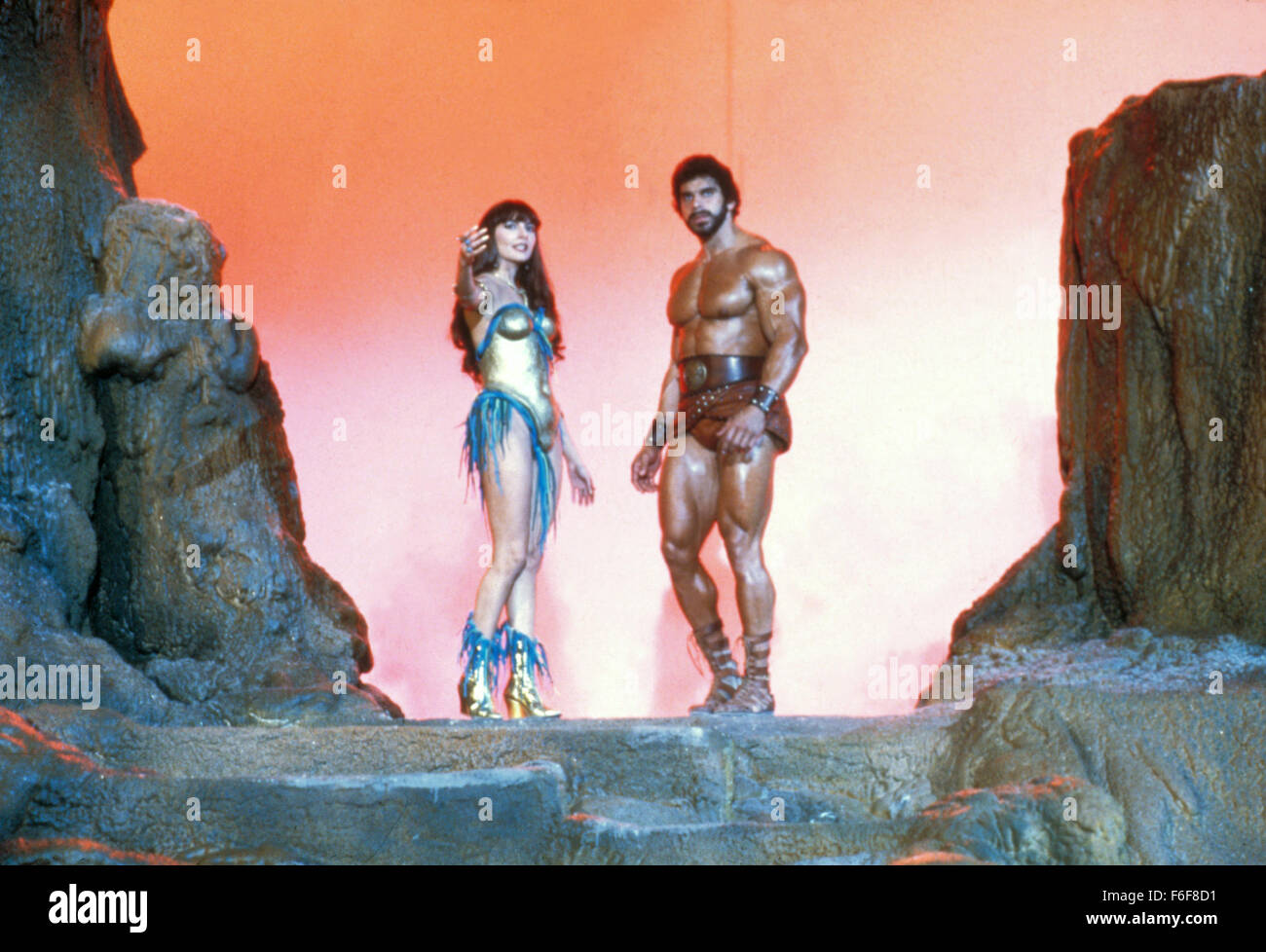 RELEASE DATE: August 12, 1983   MOVIE TITLE: Hercules   DIRECTOR: Luigi Cozzi  STUDIO: MGM   PLOT: The movie tells the story of the Greek mythological figure Hercules, updated in this 80's version   PICTURED: SYBIL DANNING as Ariadne and LOU FERRIGNO as Hercules  (Credit Image: c MGM/Entertainment Pictures) Stock Photo