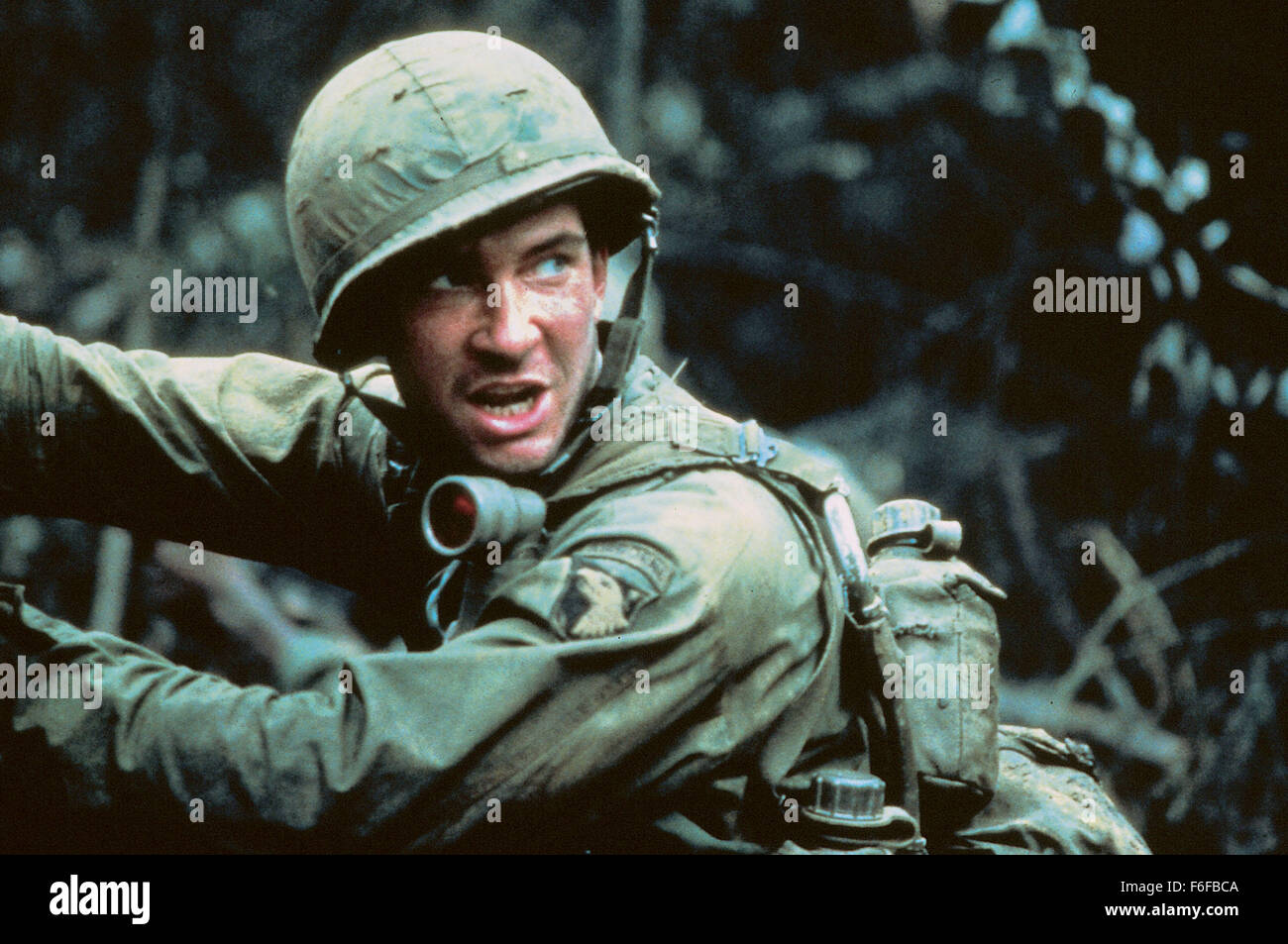 RELEASE DATE: August 28, 1987. MOVIE TITLE: Hamburger Hill. STUDIO: RKO Pictures. PLOT: A brutal and realistic war film focuses on the lives of a squad of 14 U.S. Army soldiers of B Company, 3rd Battalion, 187th Infanty Regiment, 101st Airborne Division during the brutal 10 day (May 11-20, 1969) battle for Hill 937 in the A Shau Valley of Vietnam as they try again and again to take the fortified hill held by the North Vietnamese, and the faults and casualties they take every time in which the battle was later dubbedHamburger Hill because enemy fire was so fierce that the fusillade of bullet Stock Photo