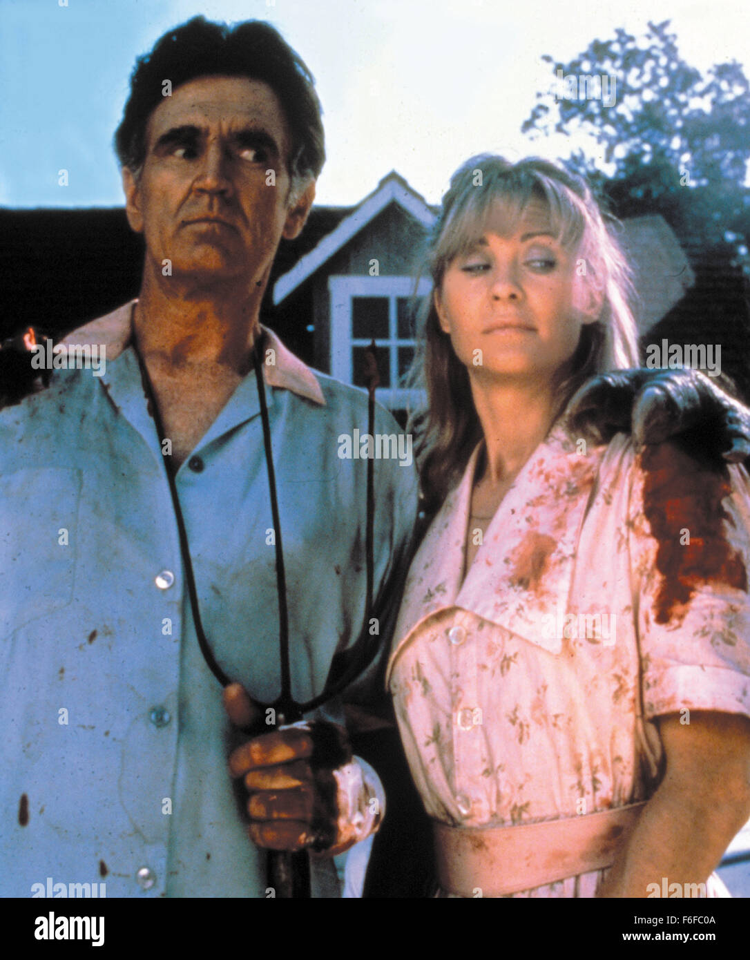 RELEASE DATE: April 11, 1986. MOVIE TITLE: Critters. STUDIO: New Line Cinema. PLOT: A  massive ball of furry creatures from another world eat their way through a small mid-western town followed by intergalactic bounty hunters opposed only by militant townspeople. PICTURED: BILLY GREEN BUSH as Jay Brown, DEE WALLACE as Helen Brown. Stock Photo