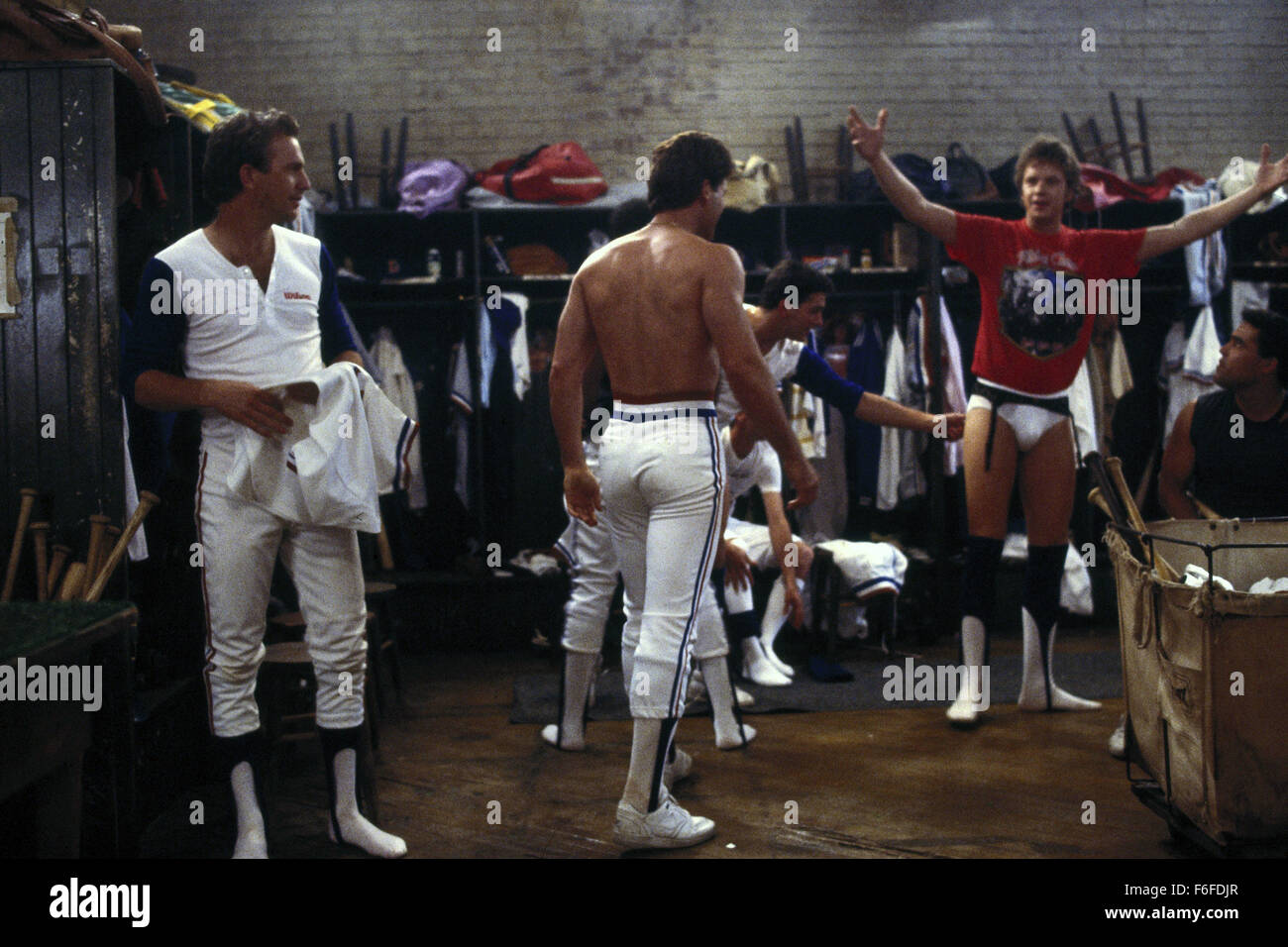 Jun 15, 1988; Arlington, TX, USA; KEVIN COSTNER (left) as Crash Davis