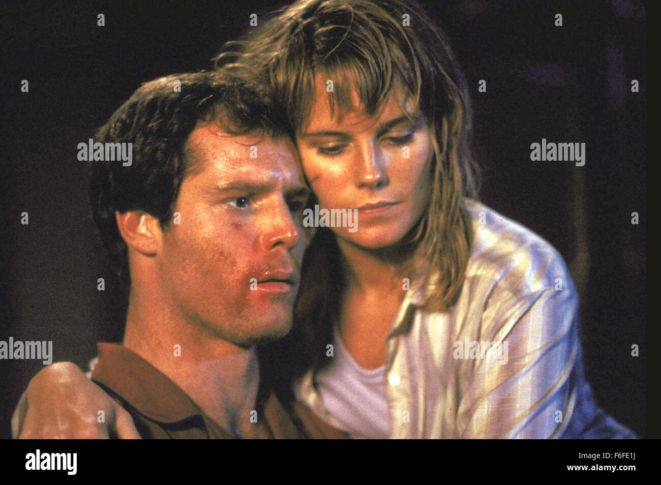 Jul 29, 1988; Pittsburgh, PA, USA; Actor JASON BEGHE stars as Allan Mann and KATE MCNEIL as Melanie Parker in the George A. Romero directed thriller, 'Monkey Shines.' Stock Photo