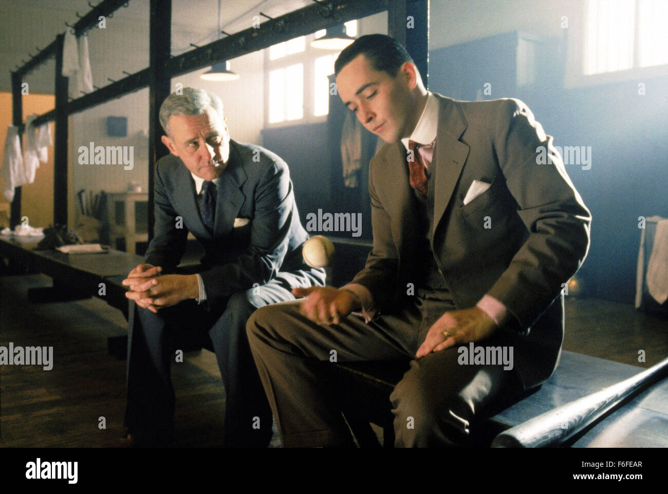 Sep 02, 1988; Chicago, IL, USA; JOHN MAHONEY (left) as William 'Kid' Gleason and JOHN CUSACK as George 'Buck' Weaver in the sport, drama, history film 'Eight Men Out' directed by John Sayles. Stock Photo