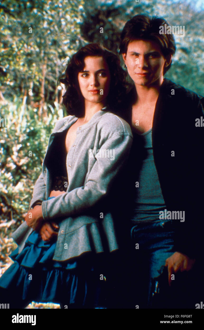 Mar 31, 1989; Los Angeles, CA, USA; Actress WINONA RYDER stars as Veronica Sawyer and CHRISTIAN SLATER as Jason 'J.D.' Dean in the New World Entertainment comedy/drama, 'Heathers.' Directed by Michael Lehmann. Stock Photo