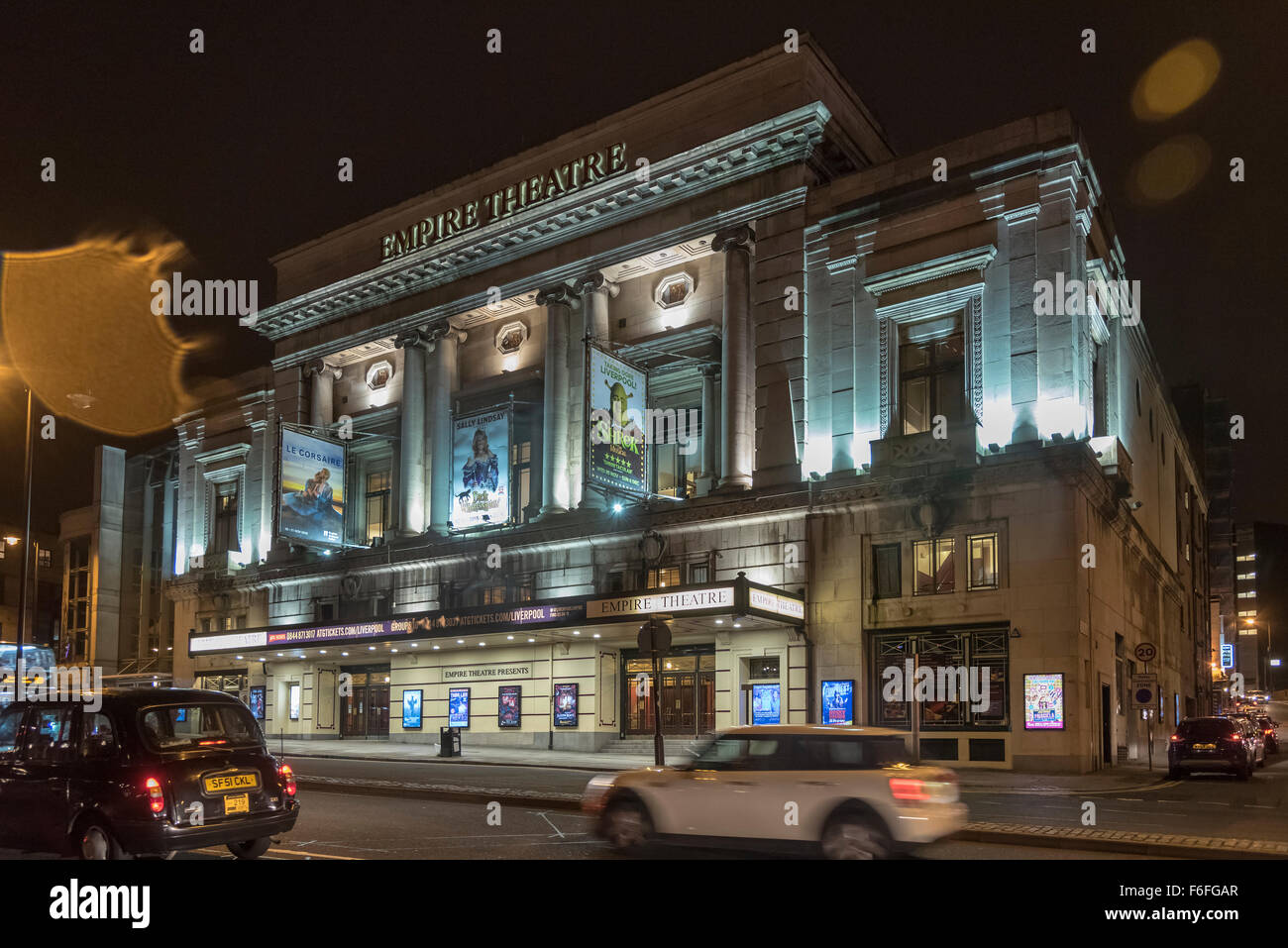 The Empire theatre in Lime Street Liverpool at night Stock Photo - Alamy