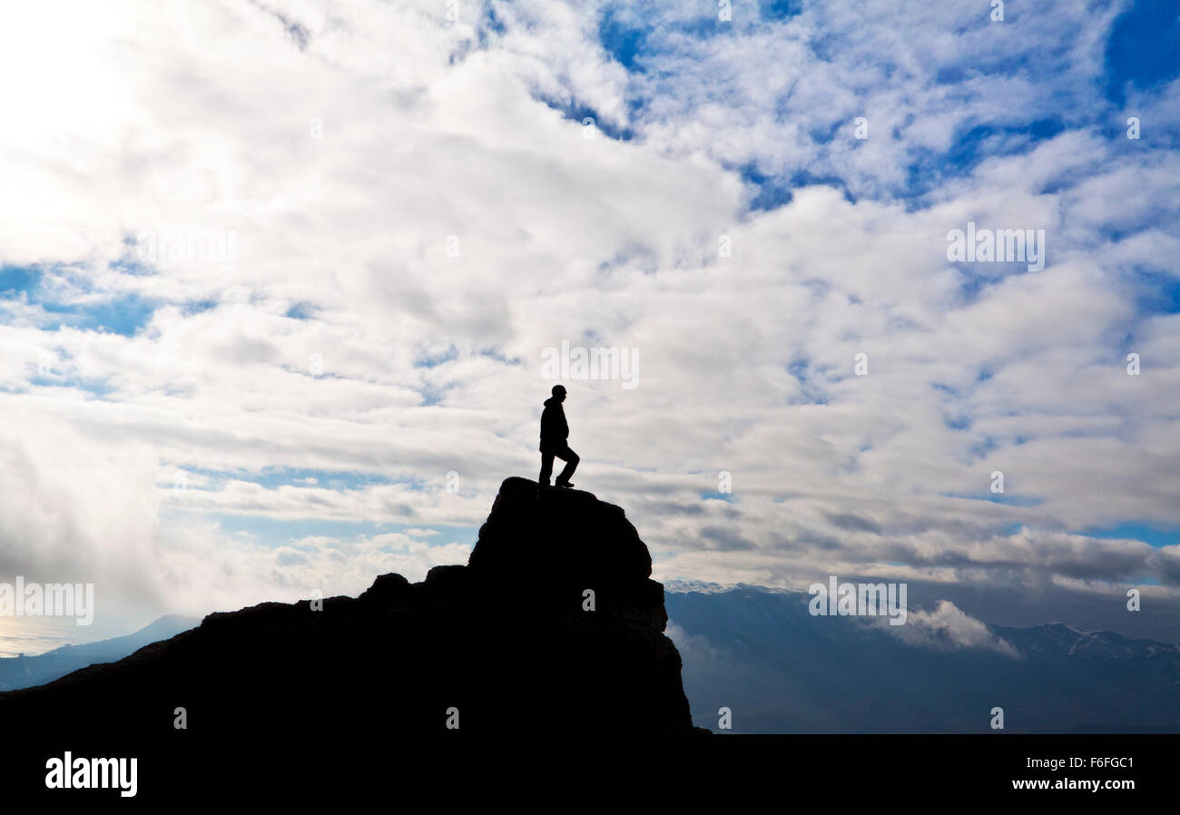 Woman on top of mountain hi-res stock photography and images - Alamy