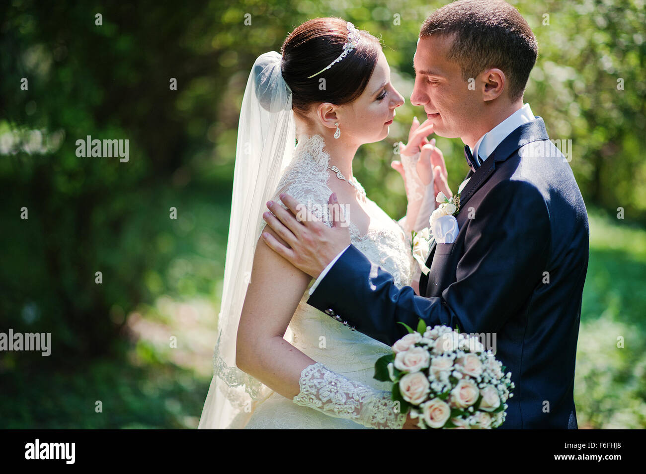 wedding couple close up Stock Photo - Alamy