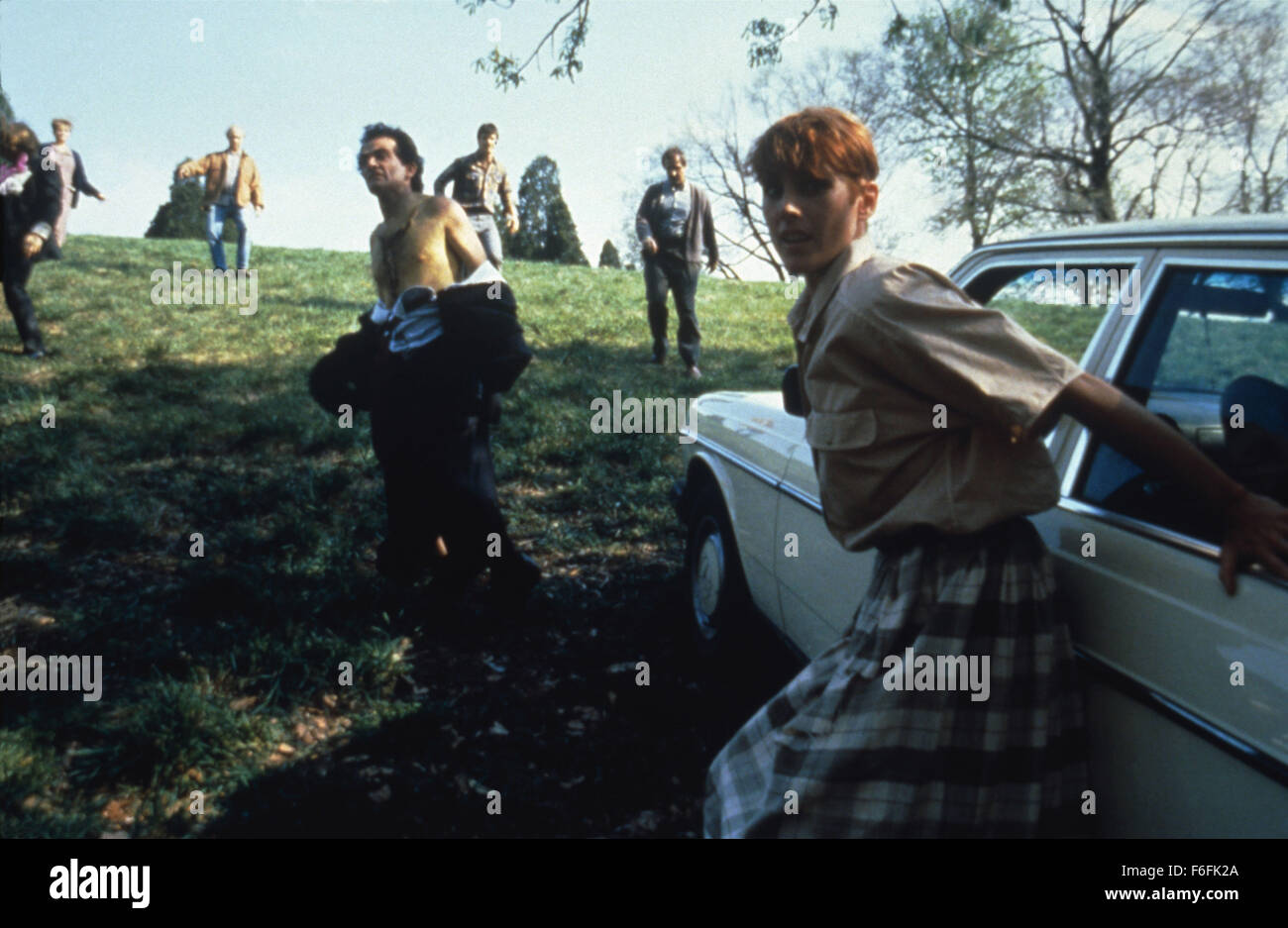 RELEASE DATE: October 19, 1990  TITLE: Night of the Living Dead  STUDIO: Columbia Pictures  DIRECTOR: Tom Savini  PLOT: A remake of George Romero's 1968 black-and-white classic that begins in a cemetery, as the recently-dead return to life - from an unknown cause - and attack the living as their prey. One woman escapes the frightening zombies to take refuge with others in a farmhouse, as every cadaver for miles around hungers for their flesh. Will they make it through the night...that the dead came back to life?  PICTURED: PATRICIA TALLMAN as Barbara.  (Credit Image: c Columbia Pictures/Entert Stock Photo