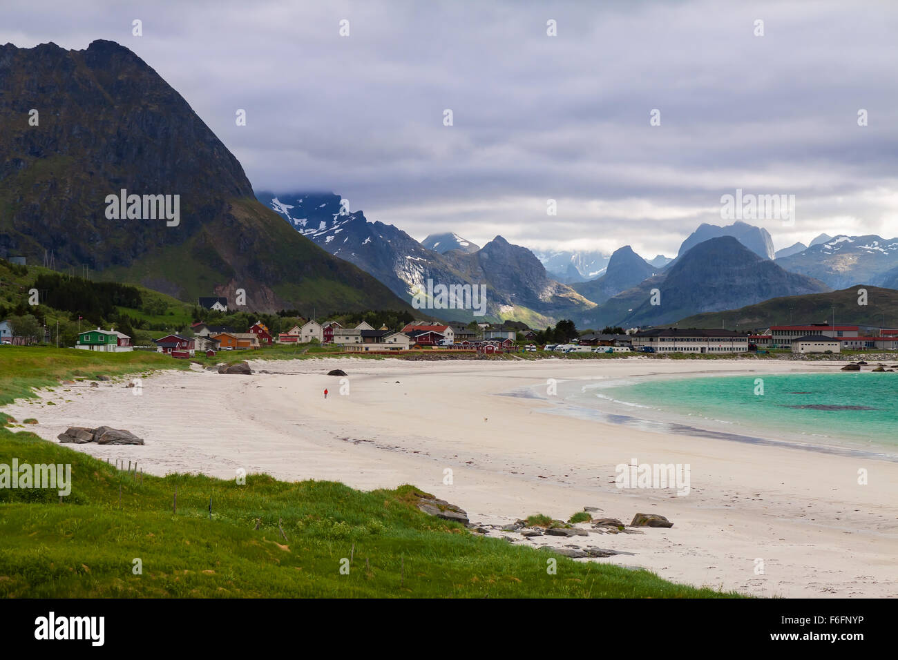 Ramberg Beach in the Lofoten Islands, Norway, Stock Photo