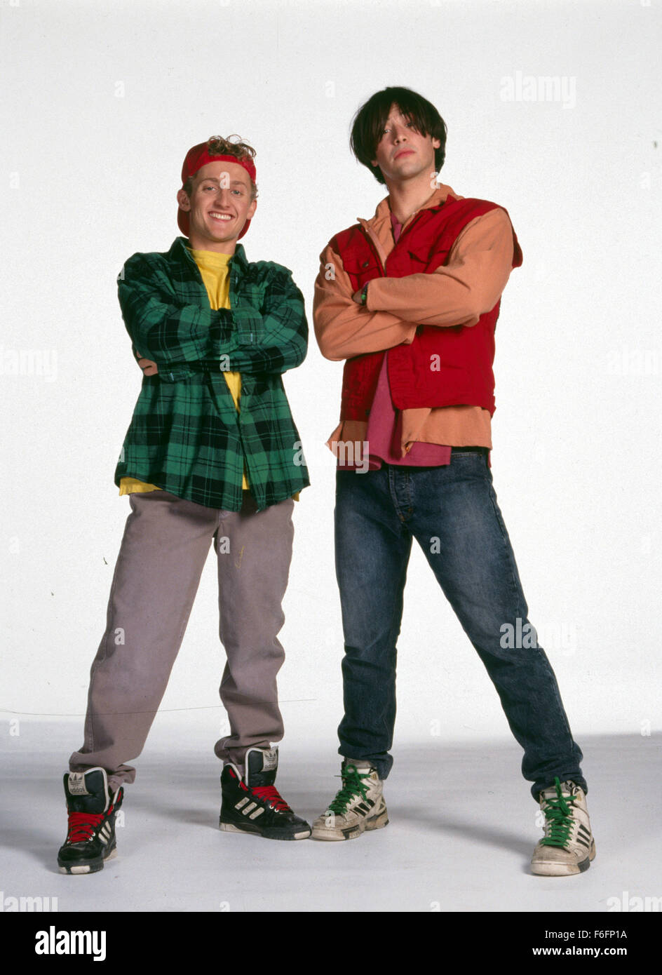 Jul 19, 1991; Los Angeles, CA, USA; ALEX WINTERS (left) as Bill S. Preston, Esq. and KEANU REEVES as Ted Logan in the adventure, sci-fi, comic film 'Bill and Ted's Bogus Journey' directed by Peter Hewitt. Stock Photo